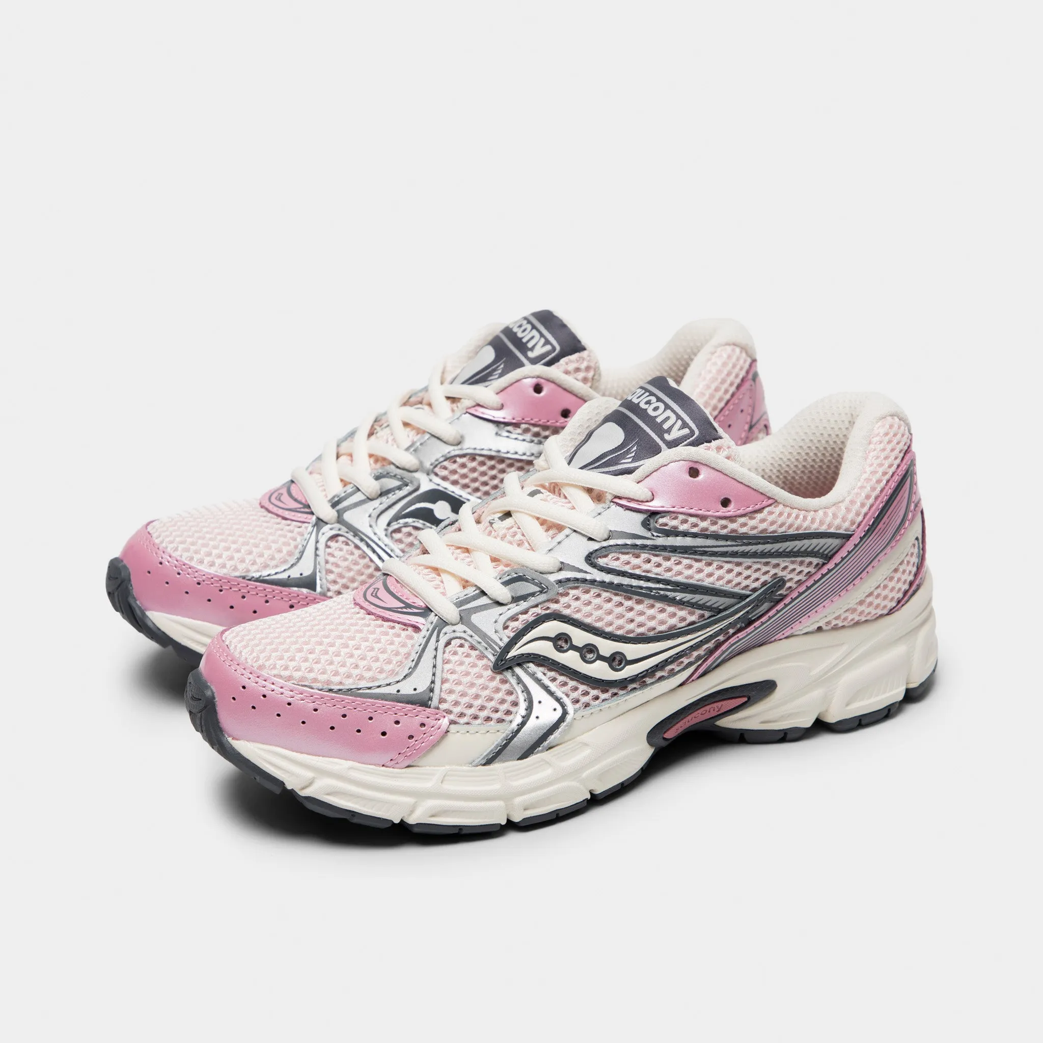 Flat footbed Stretchable Material Saucony Women's Ride Millennium White / Lilac