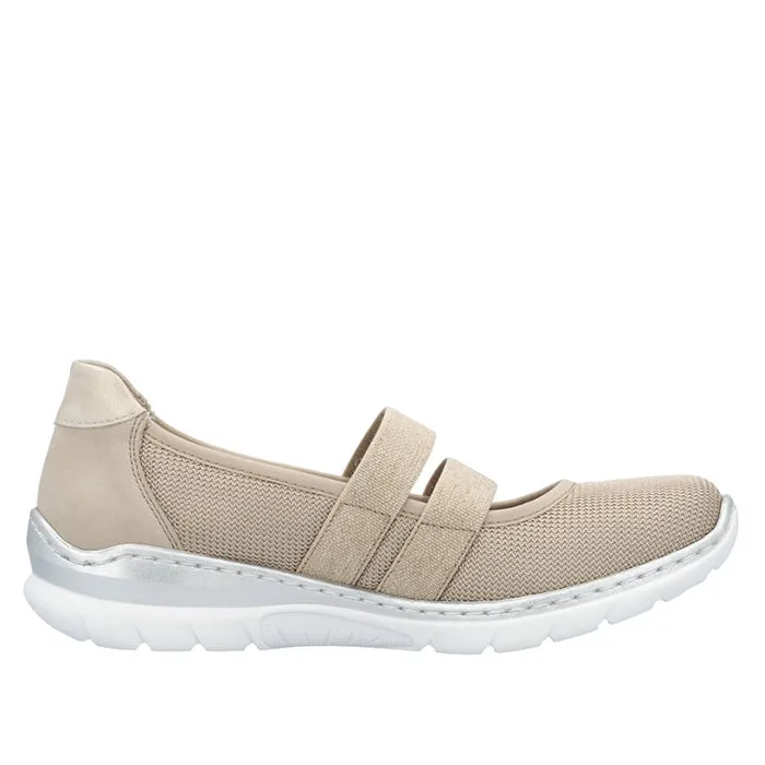 Shock absorption Sock Friendly Womens Rieker Nikita 81 in Lehm/Ginger/Muschel