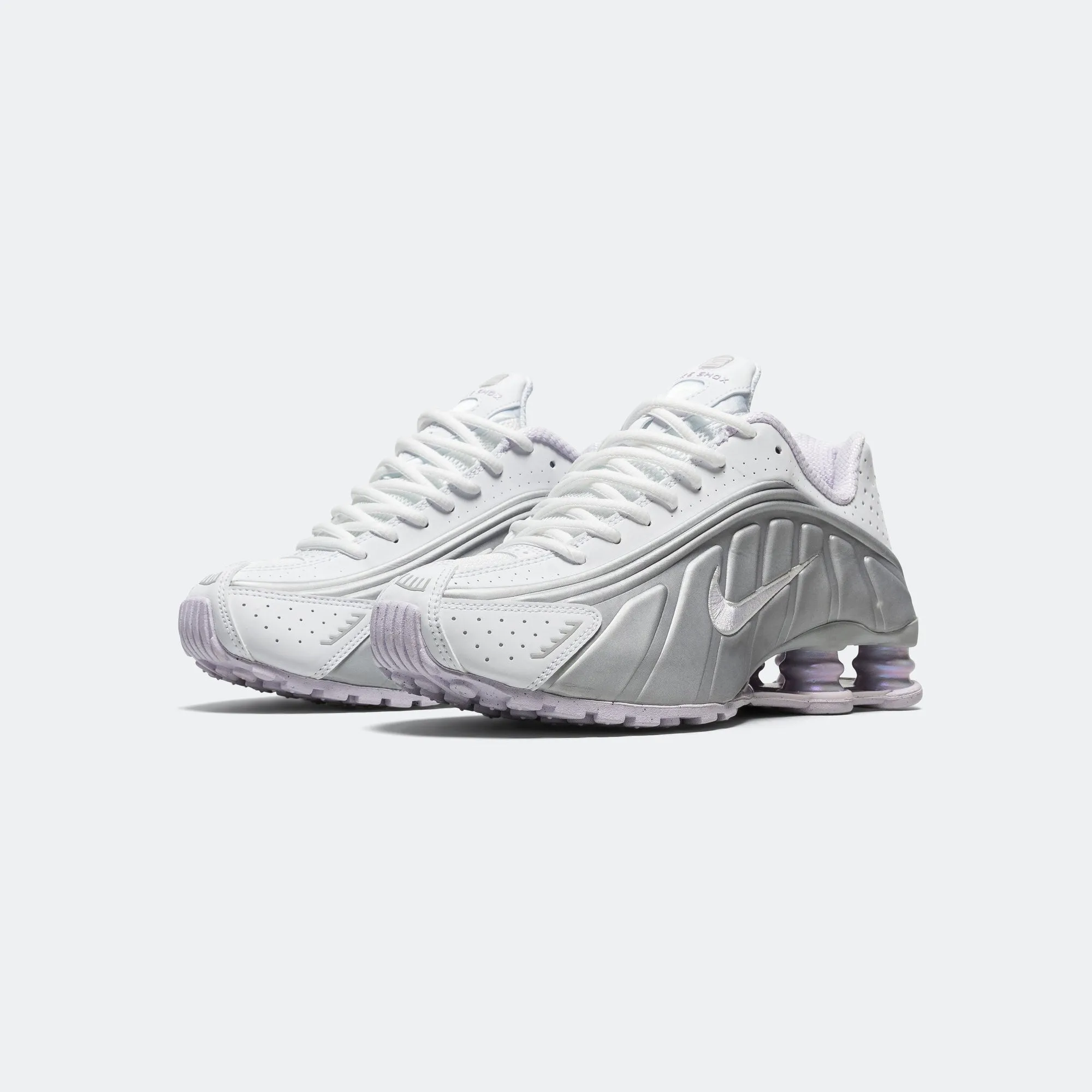 Traction Optimized Grip Ultra-soft comfort Womens Shox R4 - White/Barely Grape-Metallic Platinum