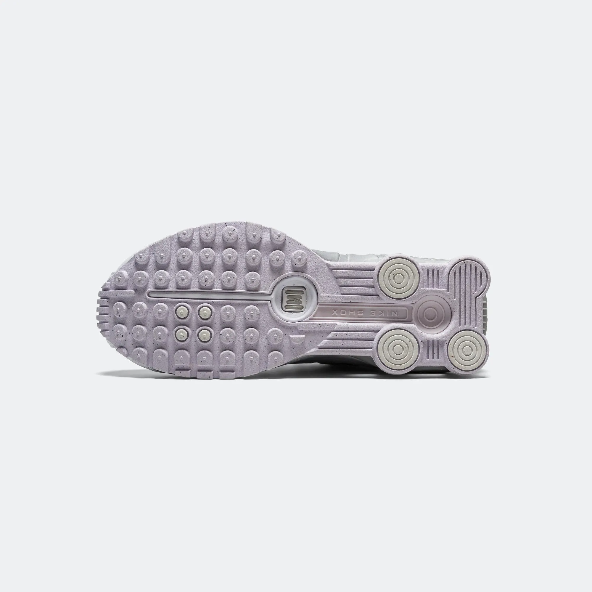 Drive Motion Streamlined wear Womens Shox R4 - White/Barely Grape-Metallic Platinum