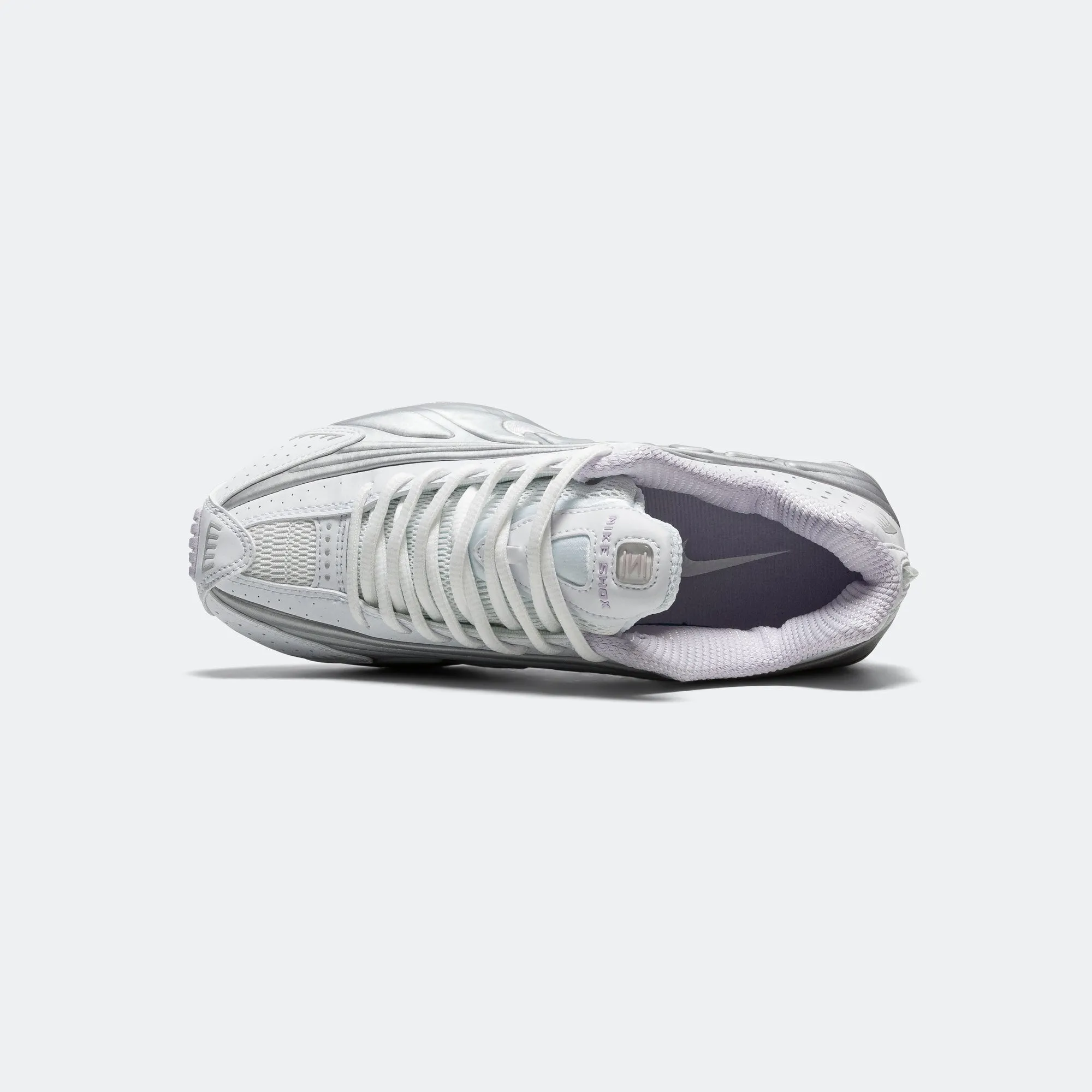 Womens Shox R4 - White/Barely Grape-Metallic Platinum MDOutsole