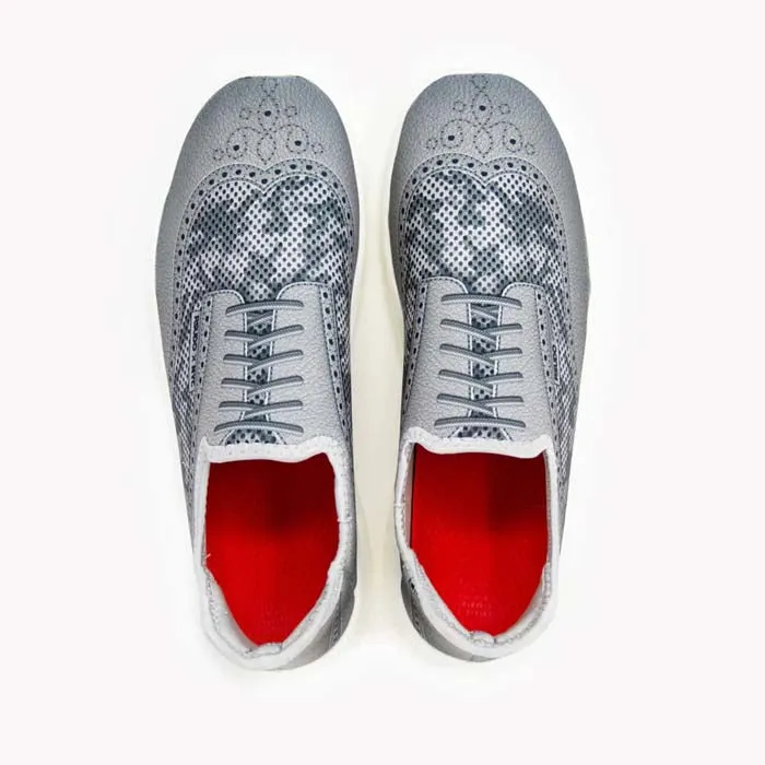 Korean Fit Board Room Mens Psudo Wing Tip in Grey
