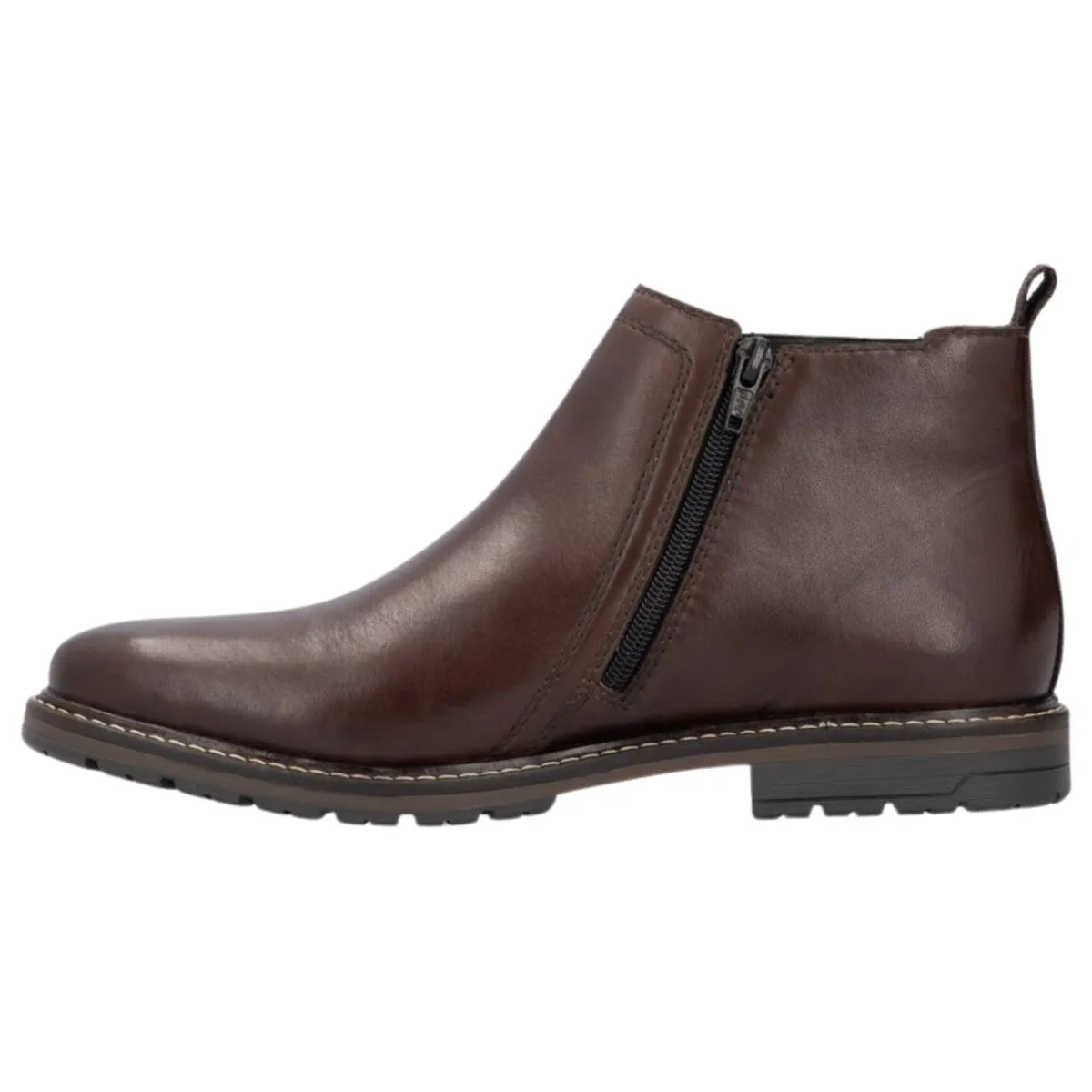 Rieker Men's 13757-25 Chelsea Nougat Brown Leather Power Pose Artisan Made