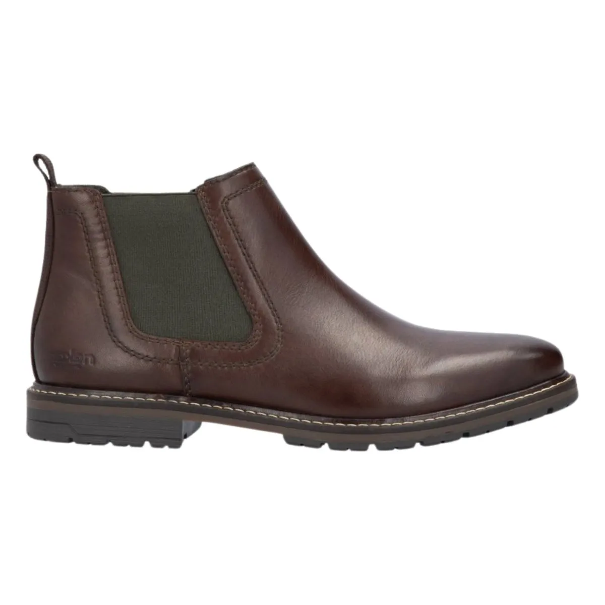 Rieker Men's 13757-25 Chelsea Nougat Brown Leather Rich Hue Camera Ready