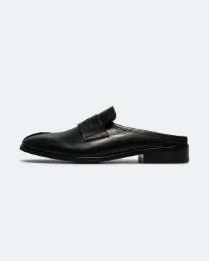 Trendy Casual Footwear Shiny Leather Slipper - Black