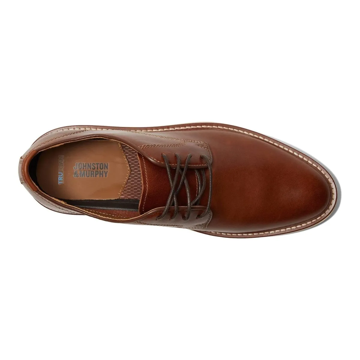 Johnston & Murphy Men's Upton Plain Toe Tan Full Grain Foot Hug