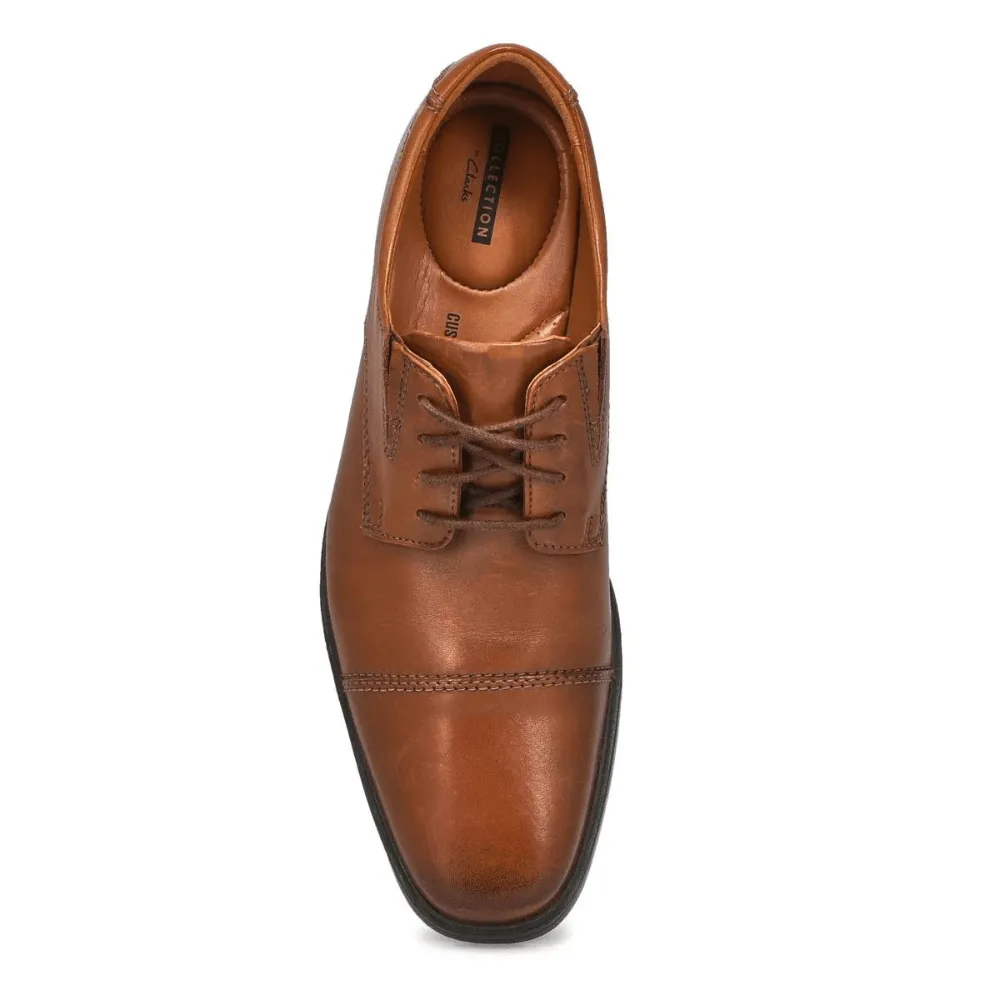 Clarks Tilden Cap Dark Tan Leather Shoes - 26130096 hassle-free midsole - type