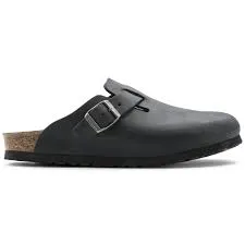 Birkenstock Boston Oiled Leather (Black) Relax Mode Smart Vibe