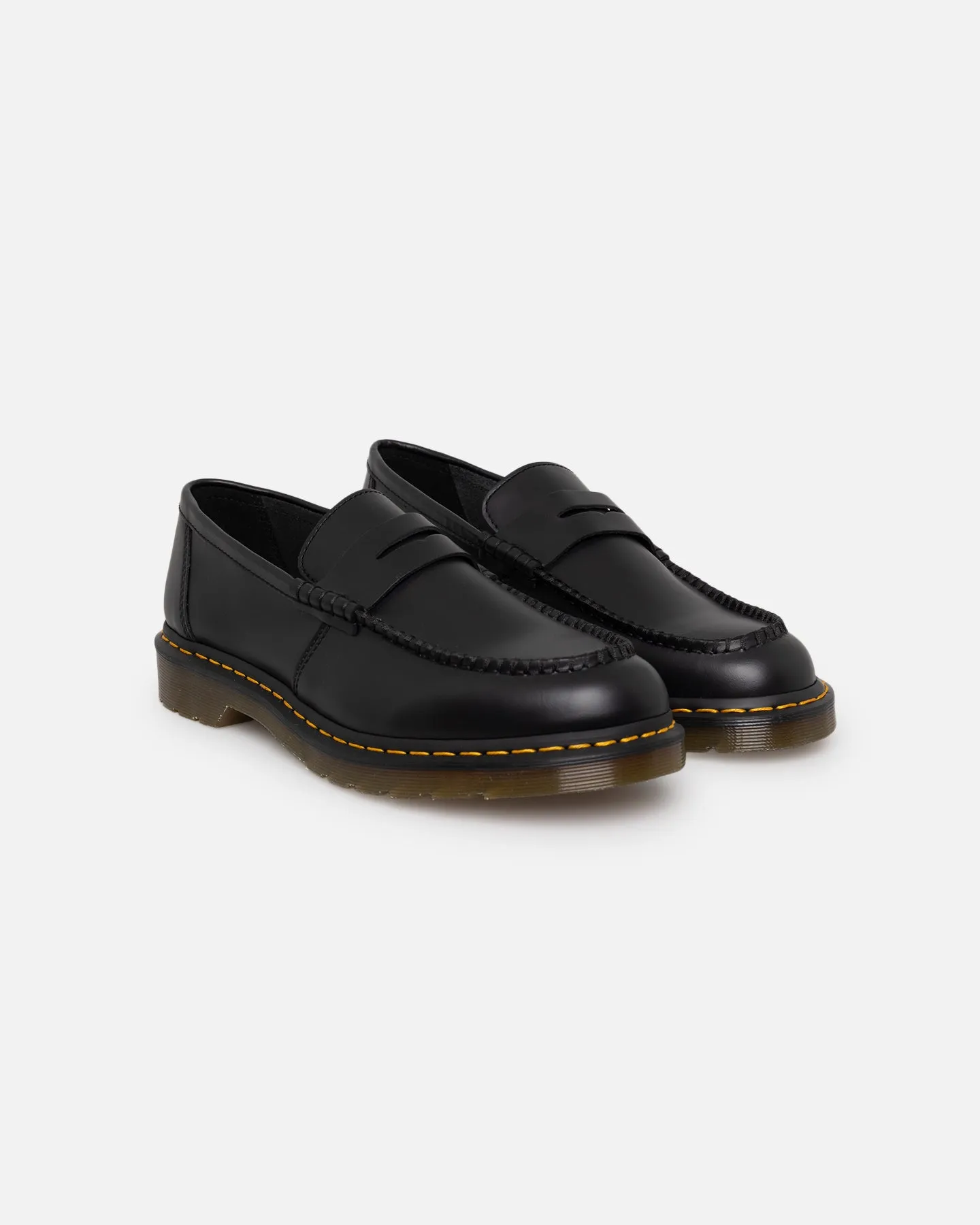 White Clean Indoor Dr. Martens Penton Loafer Black Smooth