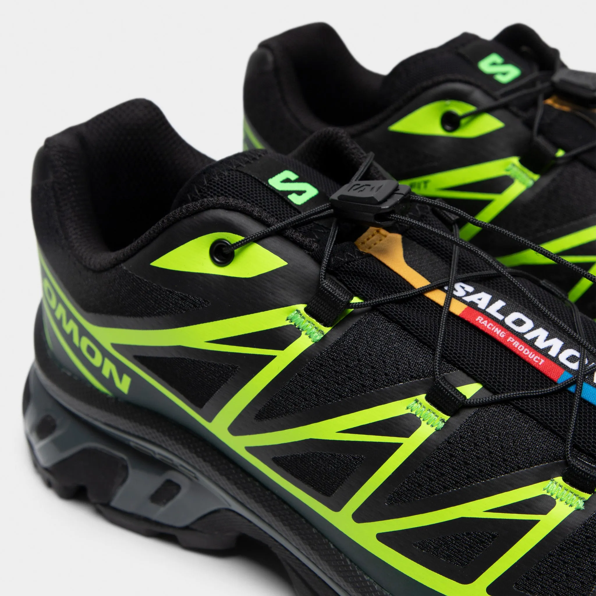 Shock Absorbing Salomon XT-6 Black / Ponderosa Green - Green Gecko