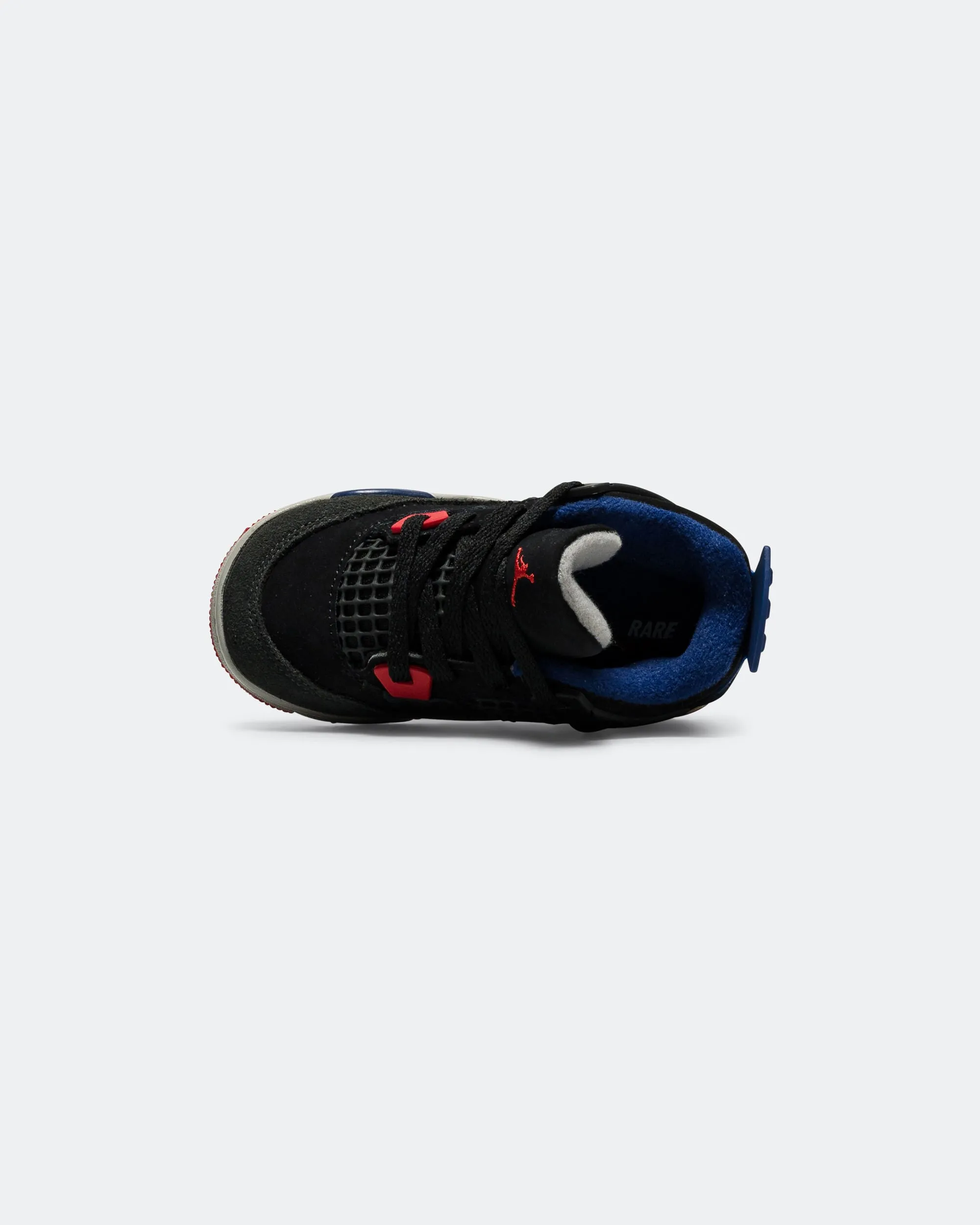 Air Jordan 4 Retro (TD) - Black/Fire Red-Deep Royal Bue Odor Eliminating Trail Ready