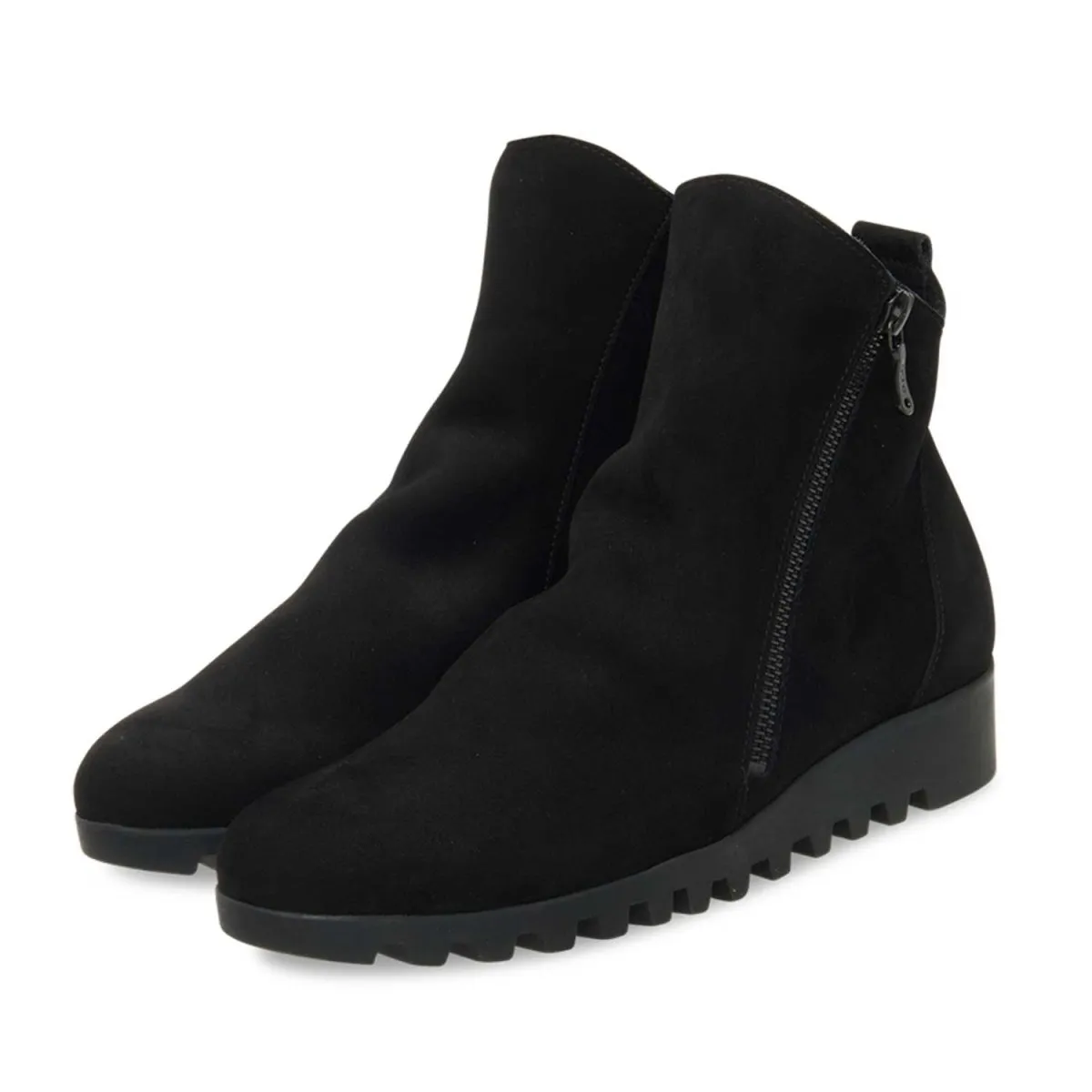 Matte Style Refined Detail Arche Women's Lomage Black Nubuck