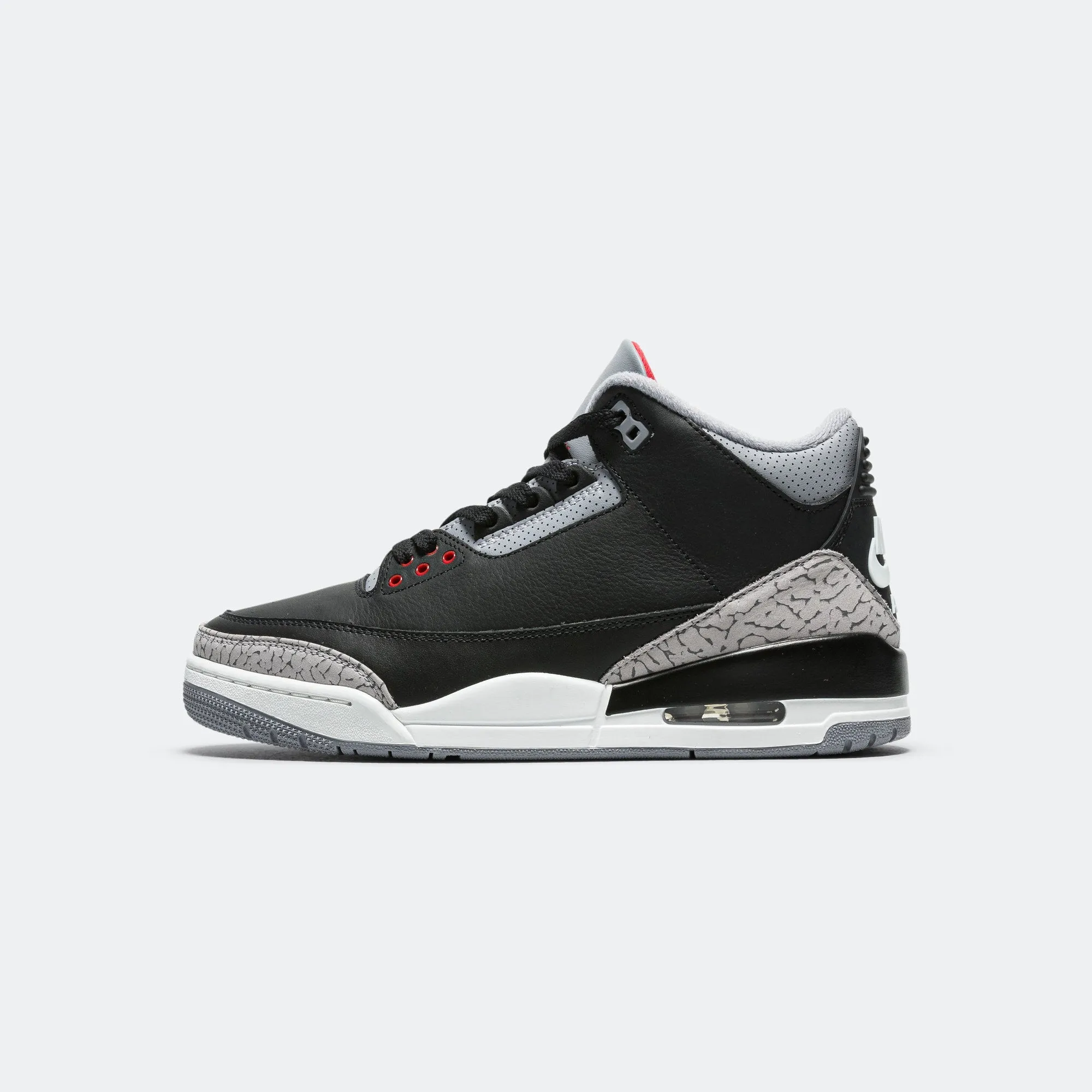 Air Jordan 3 Retro - Black/Fire Red-Cement Grey-Summit White Non Slip Sole Quick Dry Inner Sock