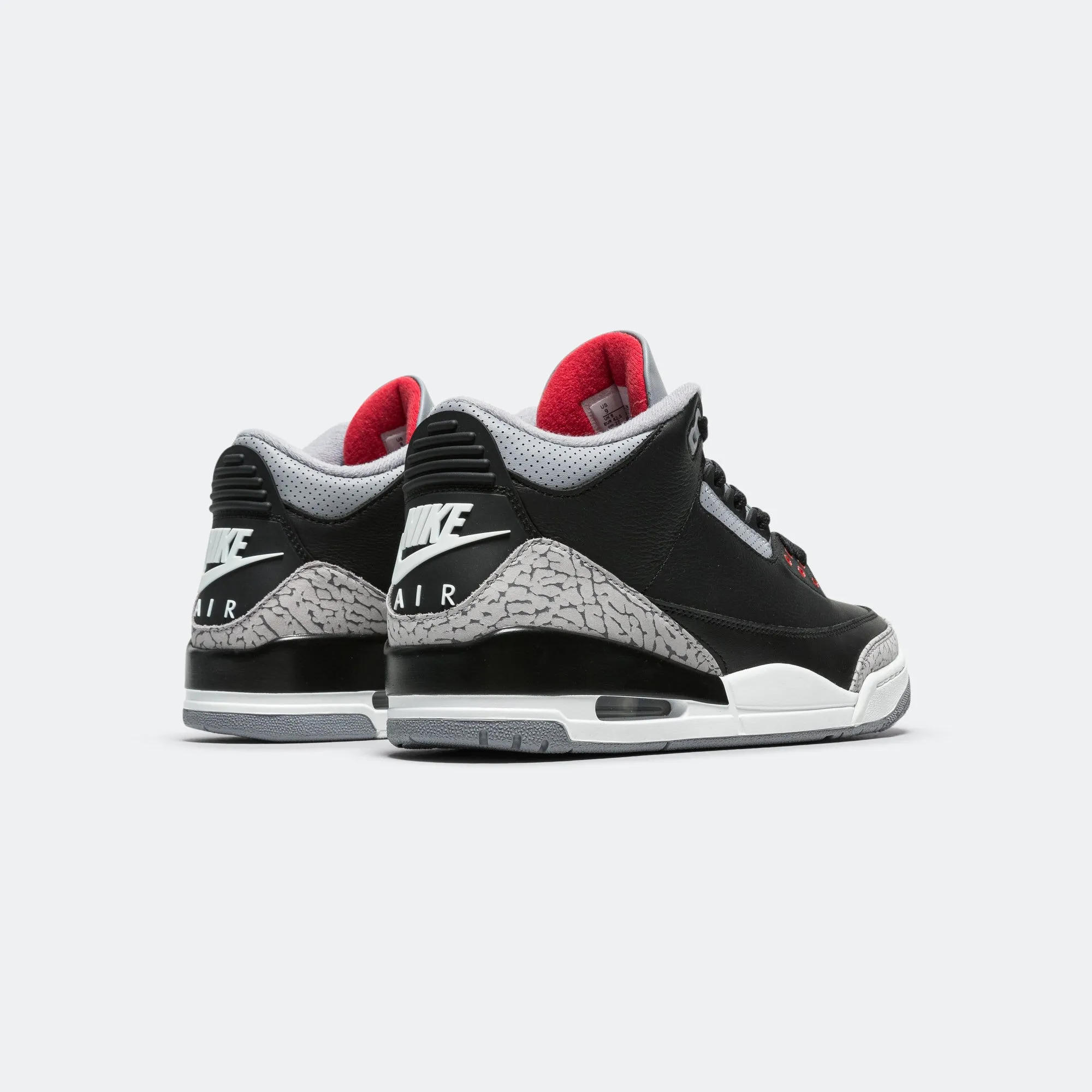 Air Jordan 3 Retro - Black/Fire Red-Cement Grey-Summit White Micro Perforation Memory Foam Lining