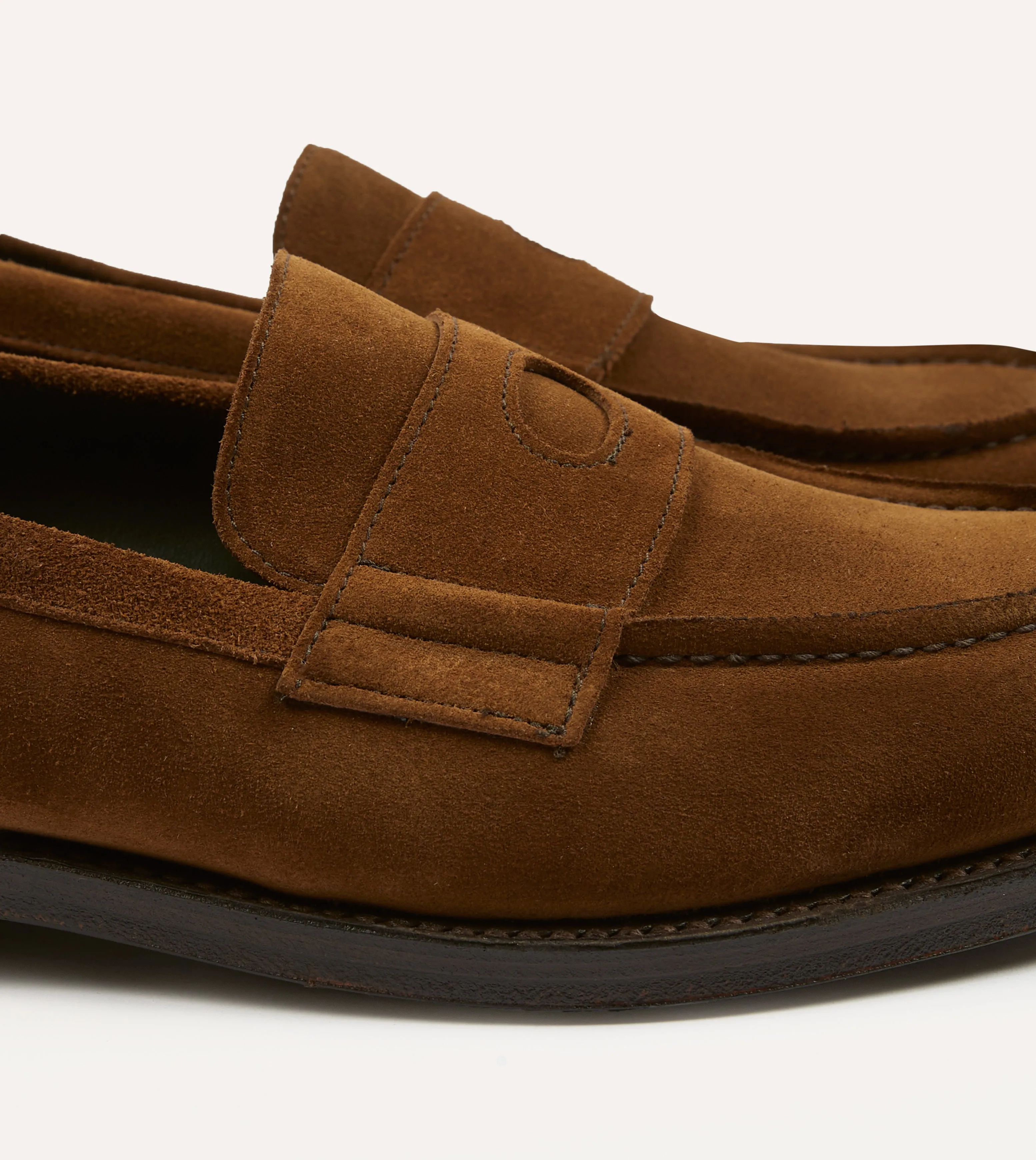 Snuff Suede Charles Goodyear Welted Penny Loafer Event Set Evening Mode