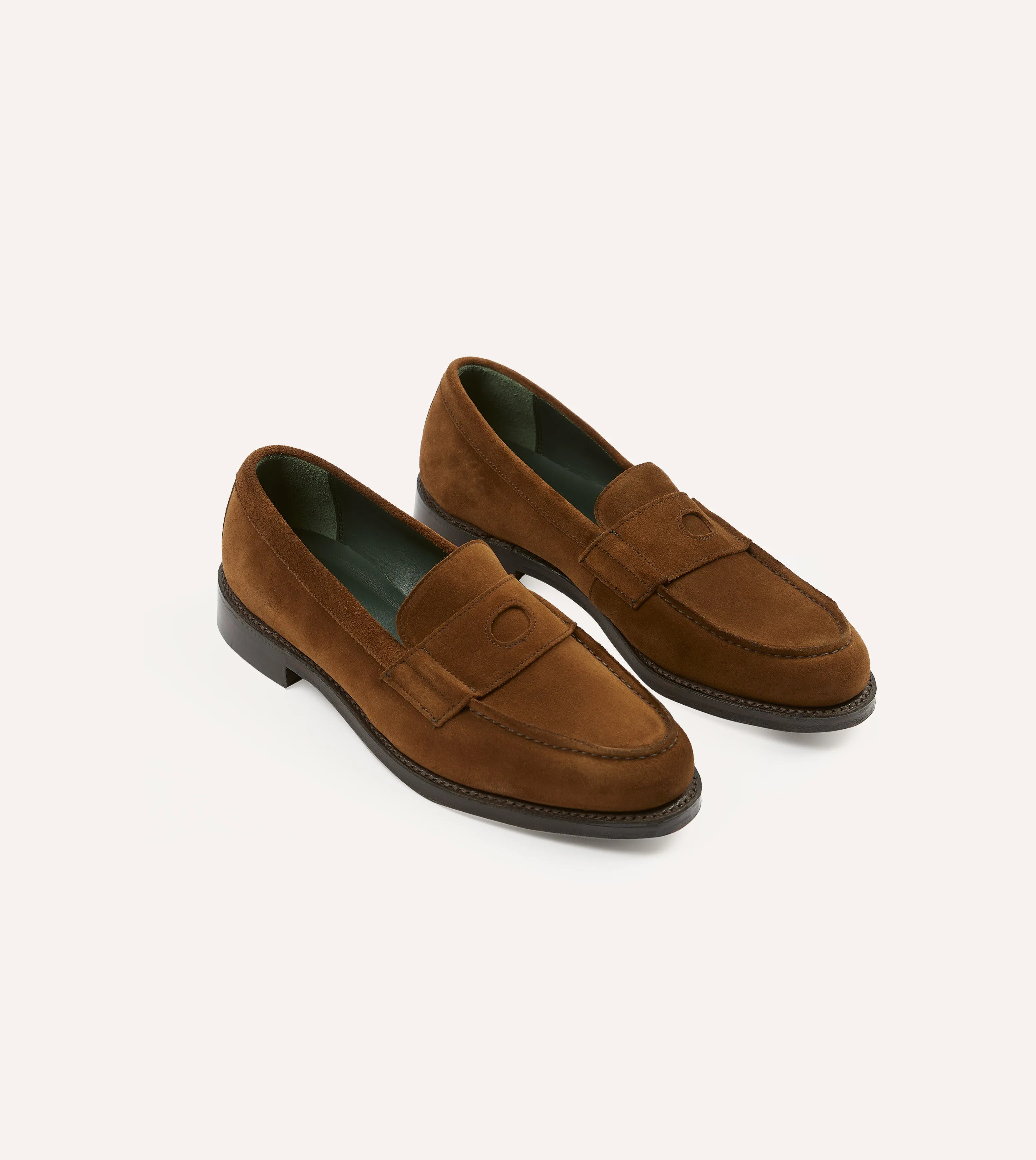 Slip On Style Embossed design Snuff Suede Charles Goodyear Welted Penny Loafer
