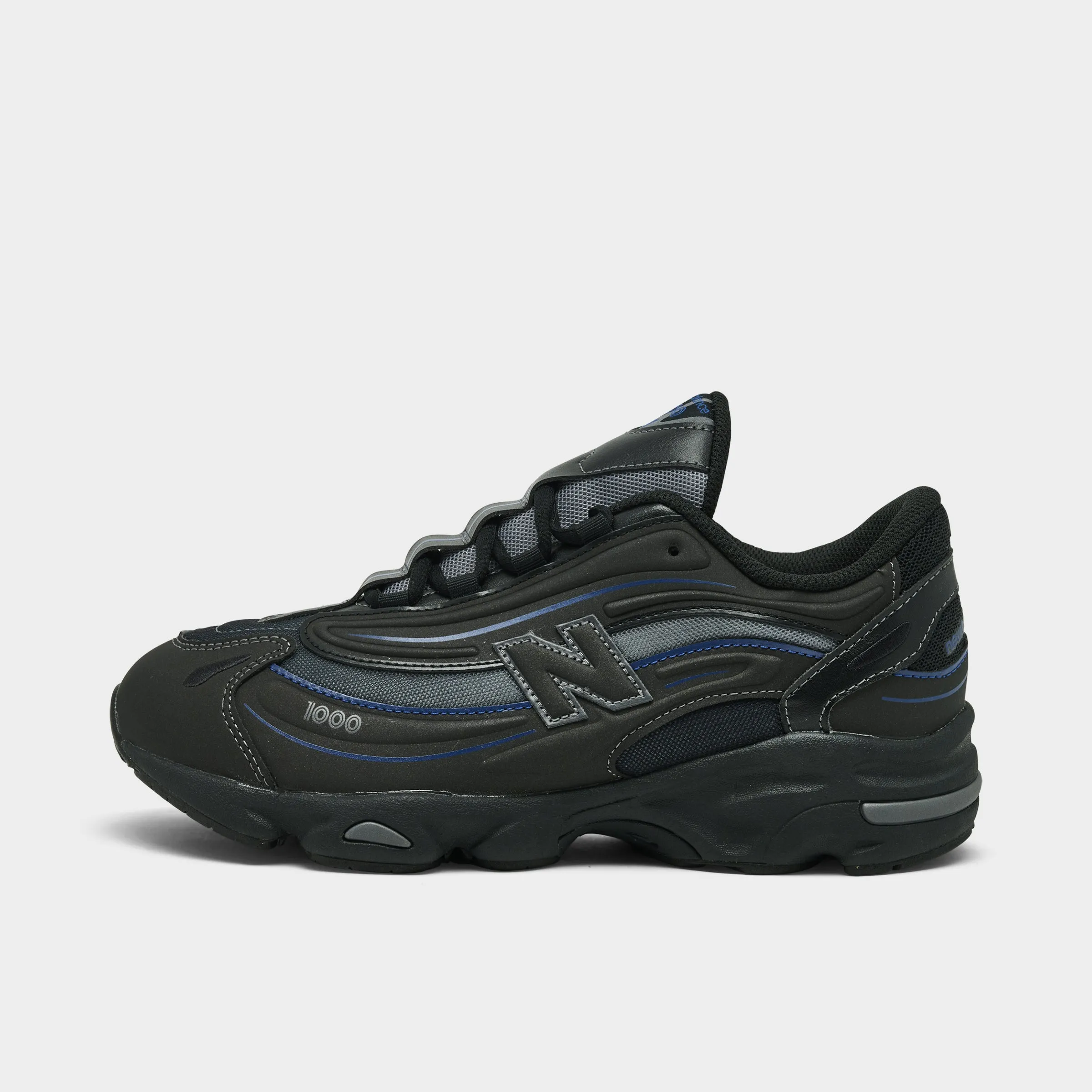 New Balance Juniors' 1000 Black / Galaxy Blue Rubber Outsole SweatWicking