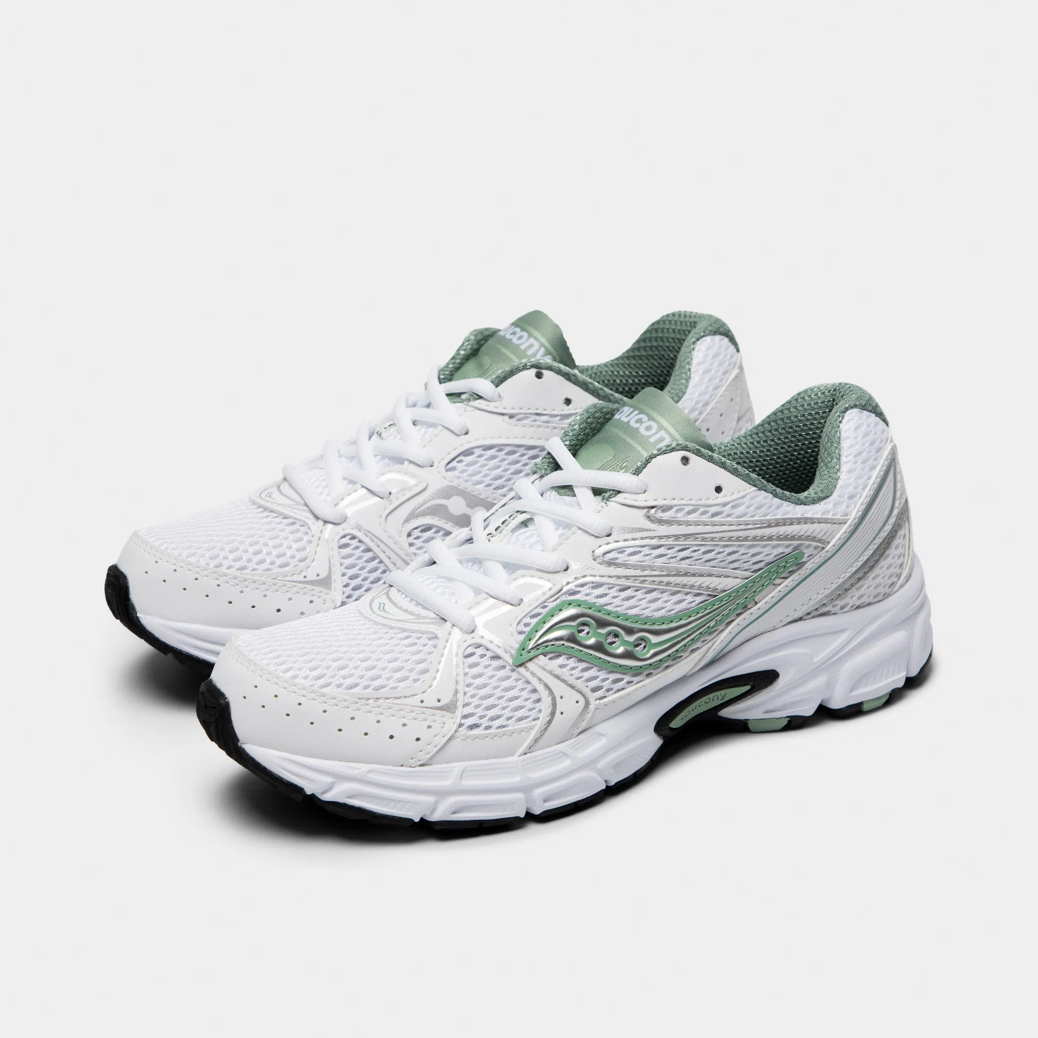 Saucony Women's Ride Millennium White / Sage Comfort Fit Greek Ease