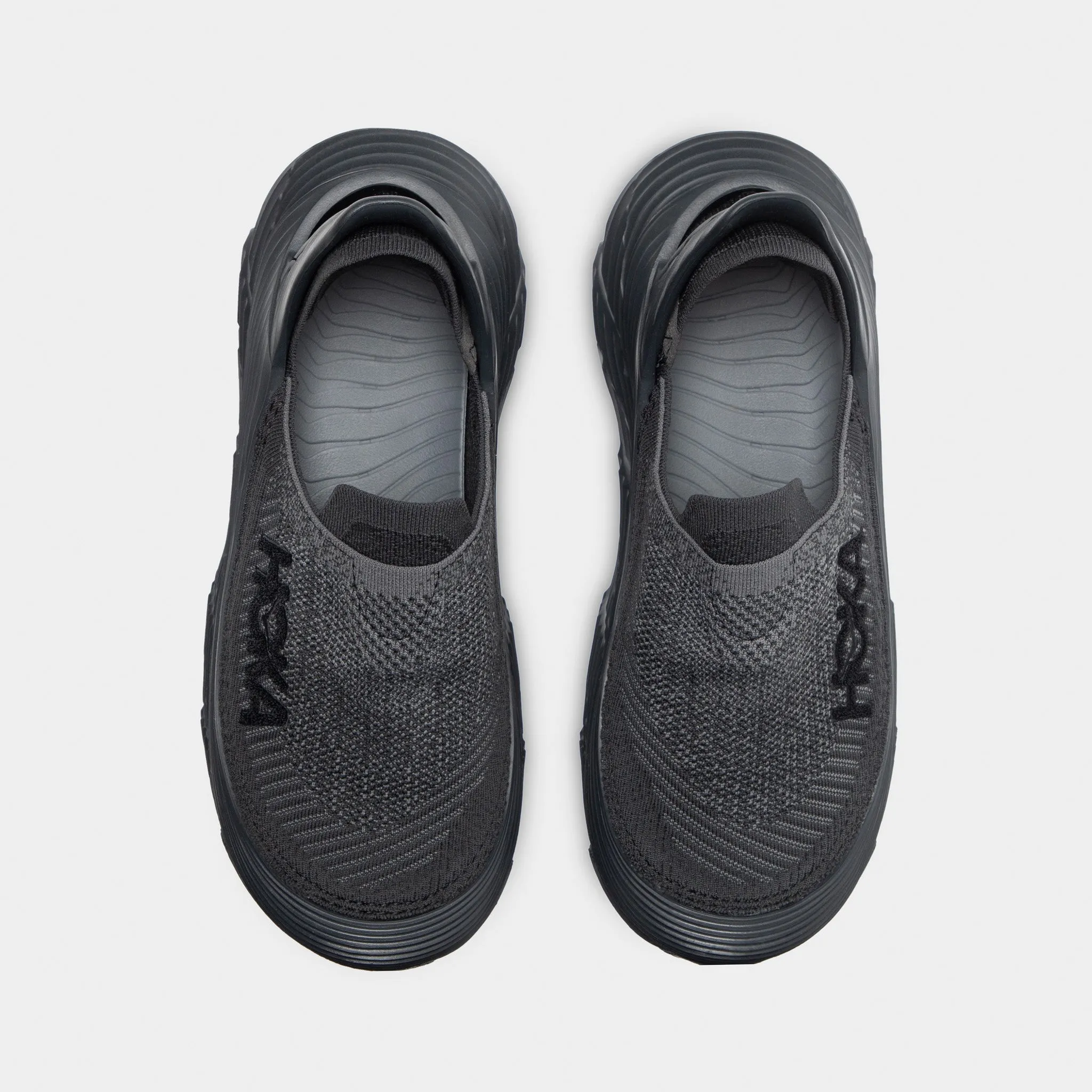 Hoka Restore TC Black / Black Urban Chill TPR Sole