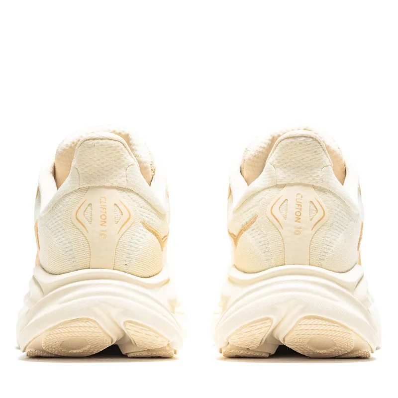Women's Hoka Clifton 10 - Vanilla/Birch Stretchy Material