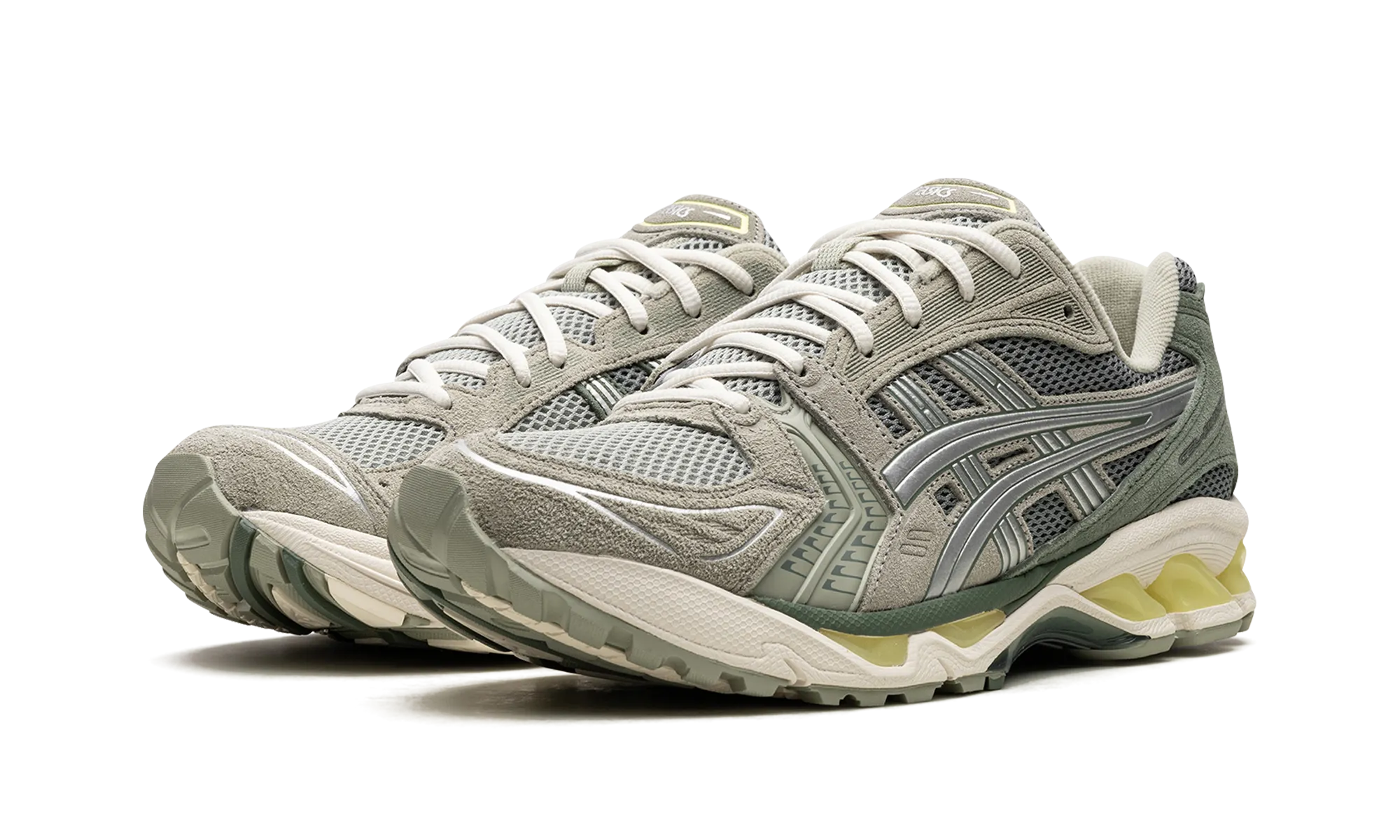 GEL KAYANO 14 "Olive Grey Pure Silver" Forest Path Crisp Finish
