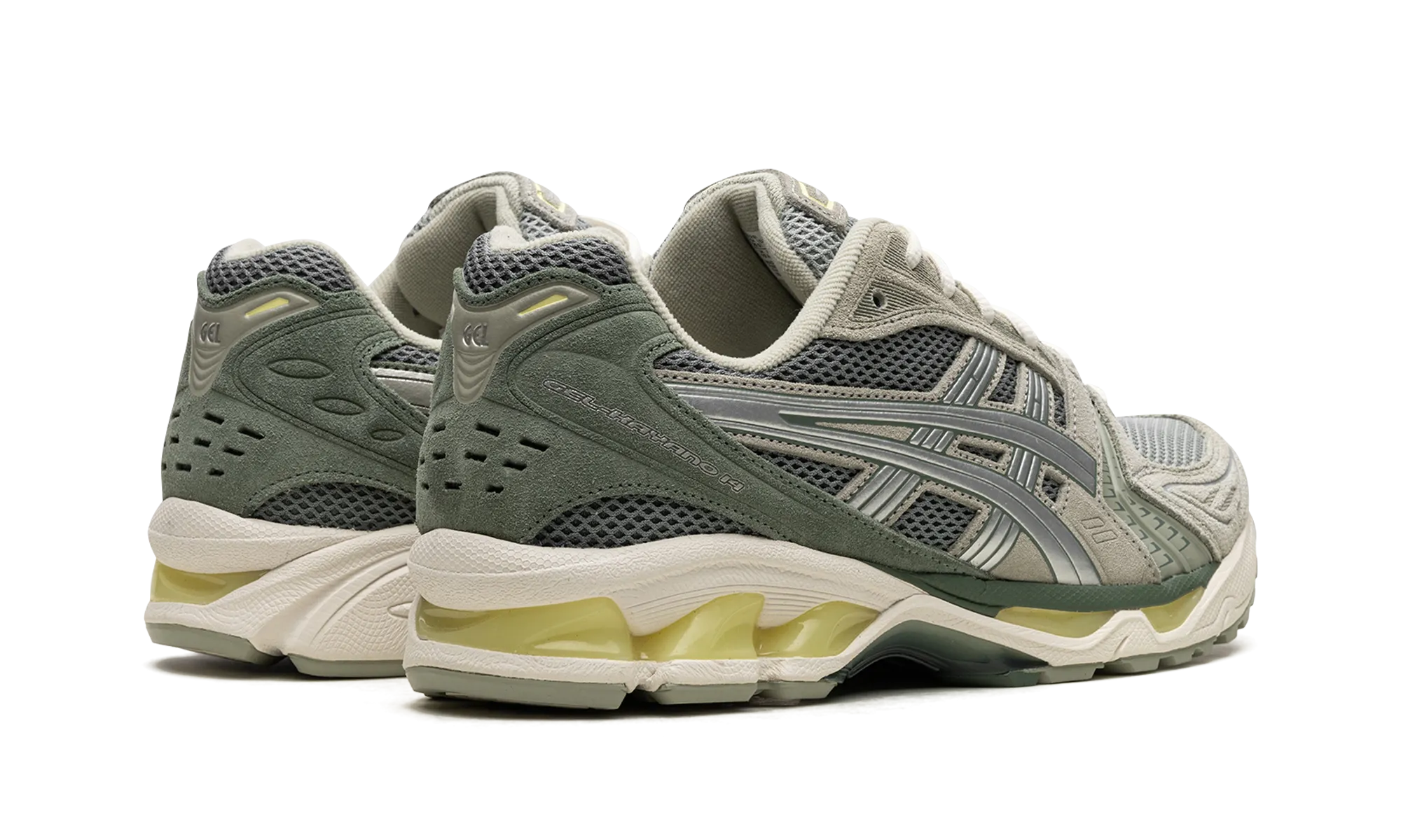 GEL KAYANO 14 "Olive Grey Pure Silver" Fashion-Forward Look Korean Mood