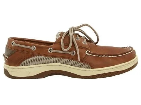 least slip-resistant Sperry Billfish 3-Eye Boat Shoe - Dark Tan