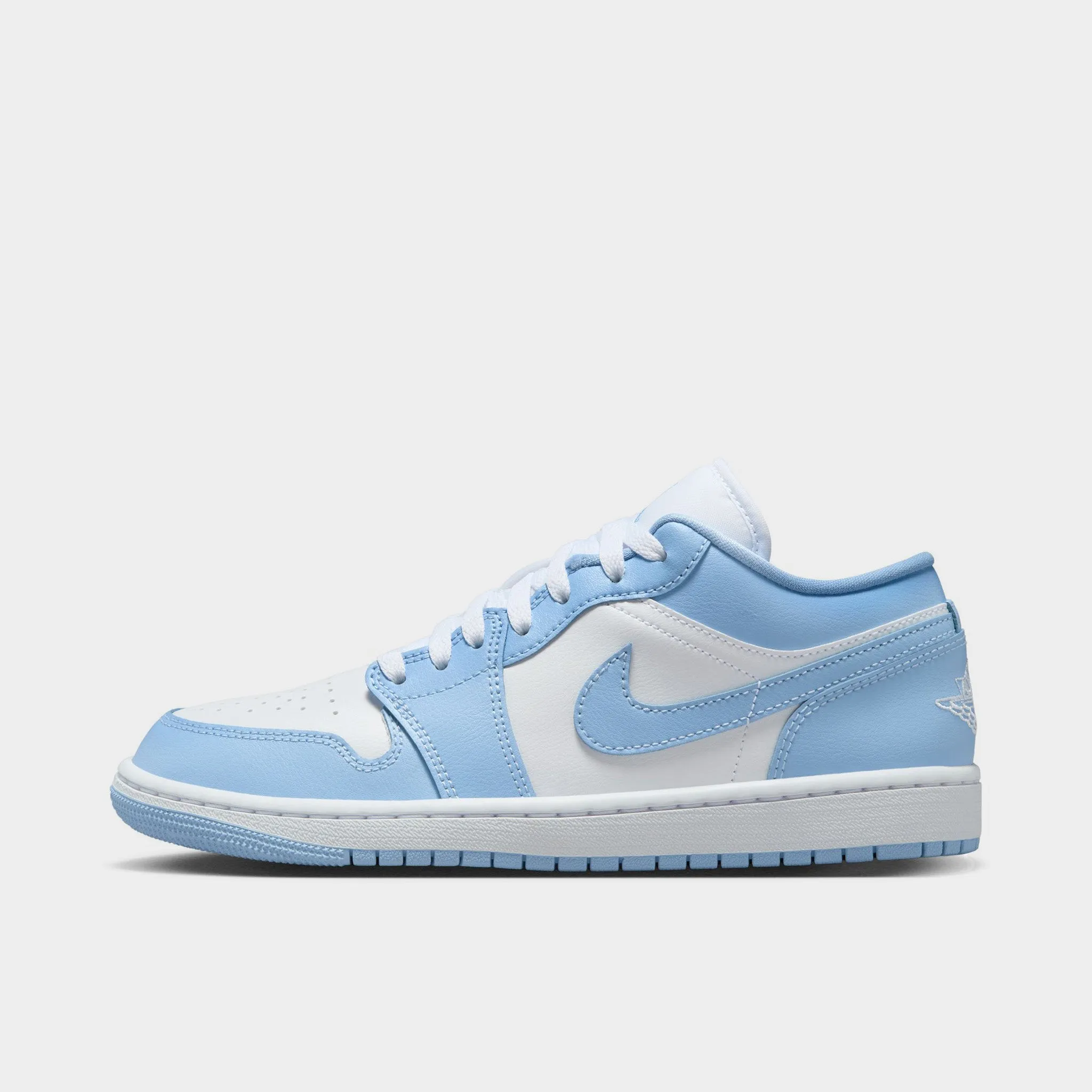 Suede Soft Lace Up Style Jordan Women's 1 Low White / Aluminum