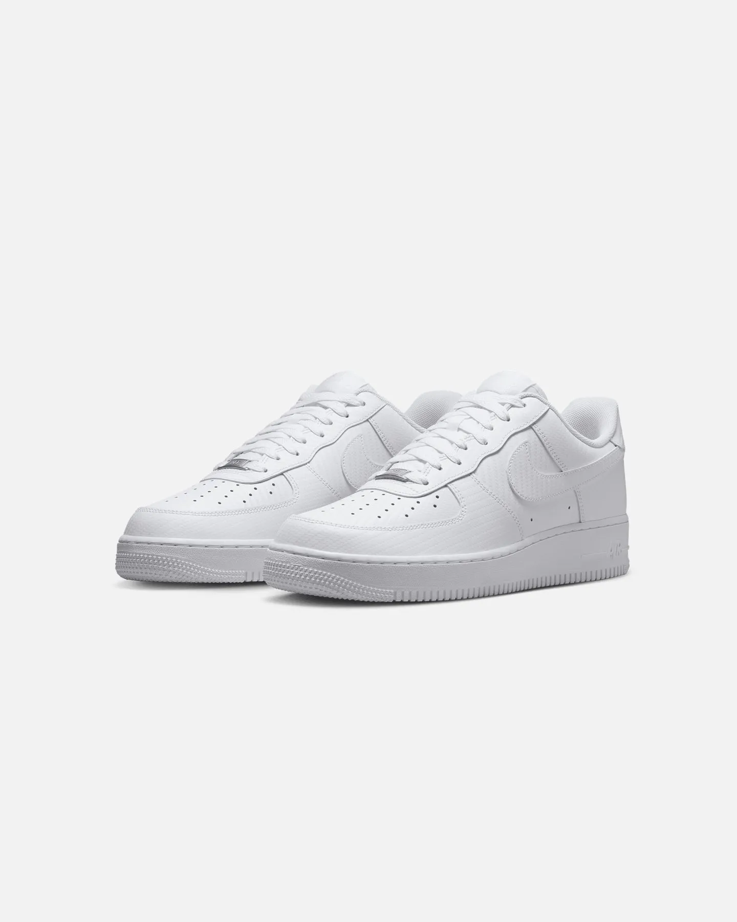 Shiny Tone Nike Air Force 1 '07 Texture "Carbon Fibre" White/White