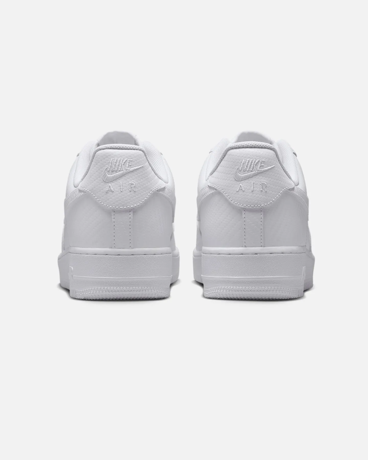 Nike Air Force 1 '07 Texture "Carbon Fibre" White/White Rubber Sole Jungle Path