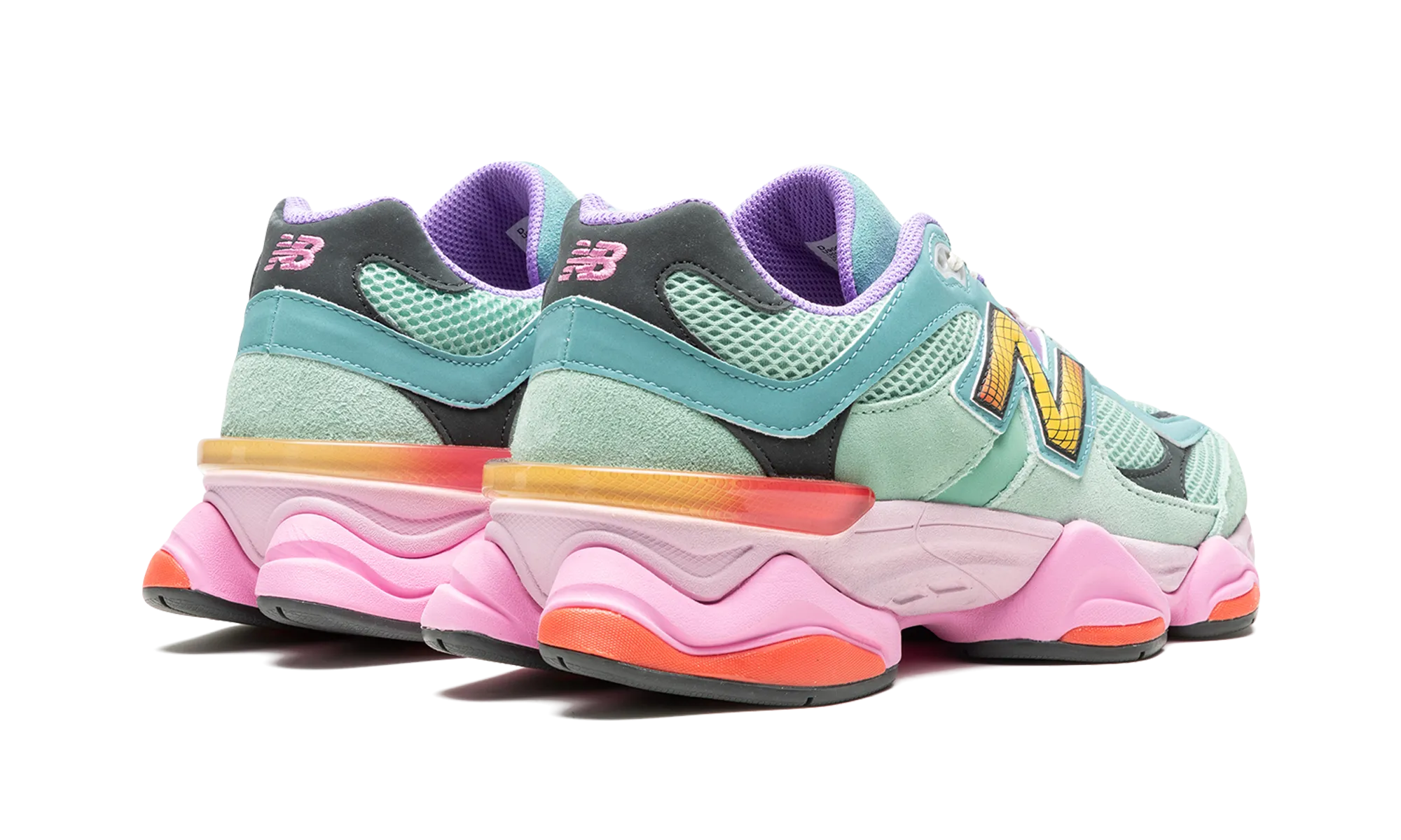 9060 "Sage Leaf/ Neo Flame" quick - moving shoes Reinforced - seams