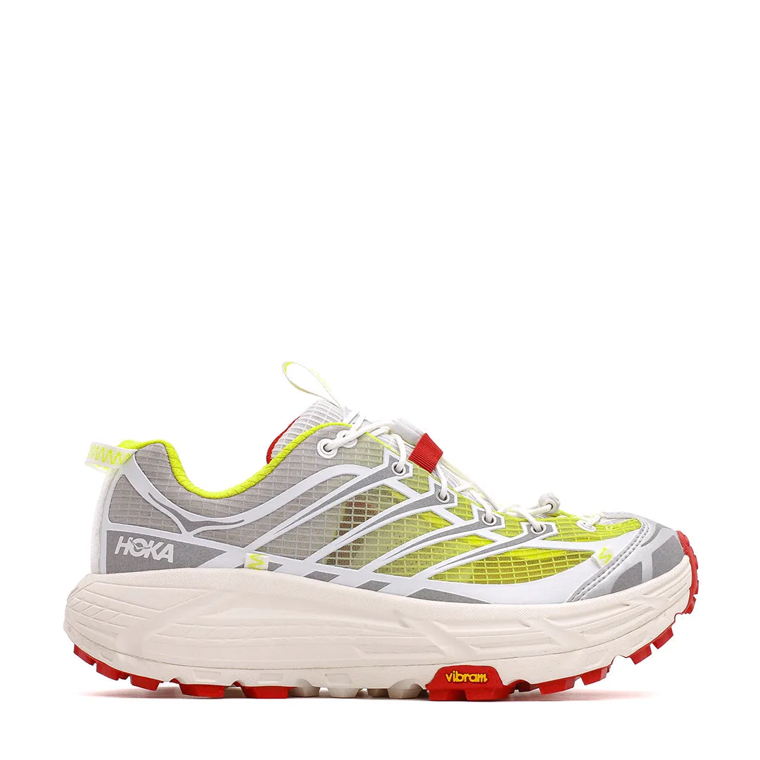 Durable Upper Hoka One One Men x Nicole McLaughlin Mafate Three2 White Neon Yellow Core 1153931-WNN