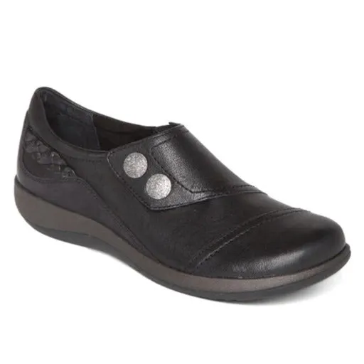 Womens Aetrex Karina Monk Strap Black Bush Hike Sport Inspired