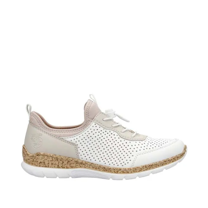 Womens Rieker Nikita 86 in Weiss/Perle/Rose Silver Cool Shape