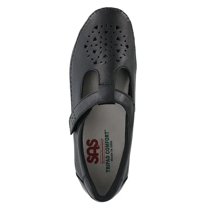 Clean Line Workwear Match Womens SAS Willow Slip On Loafer Black Smooth