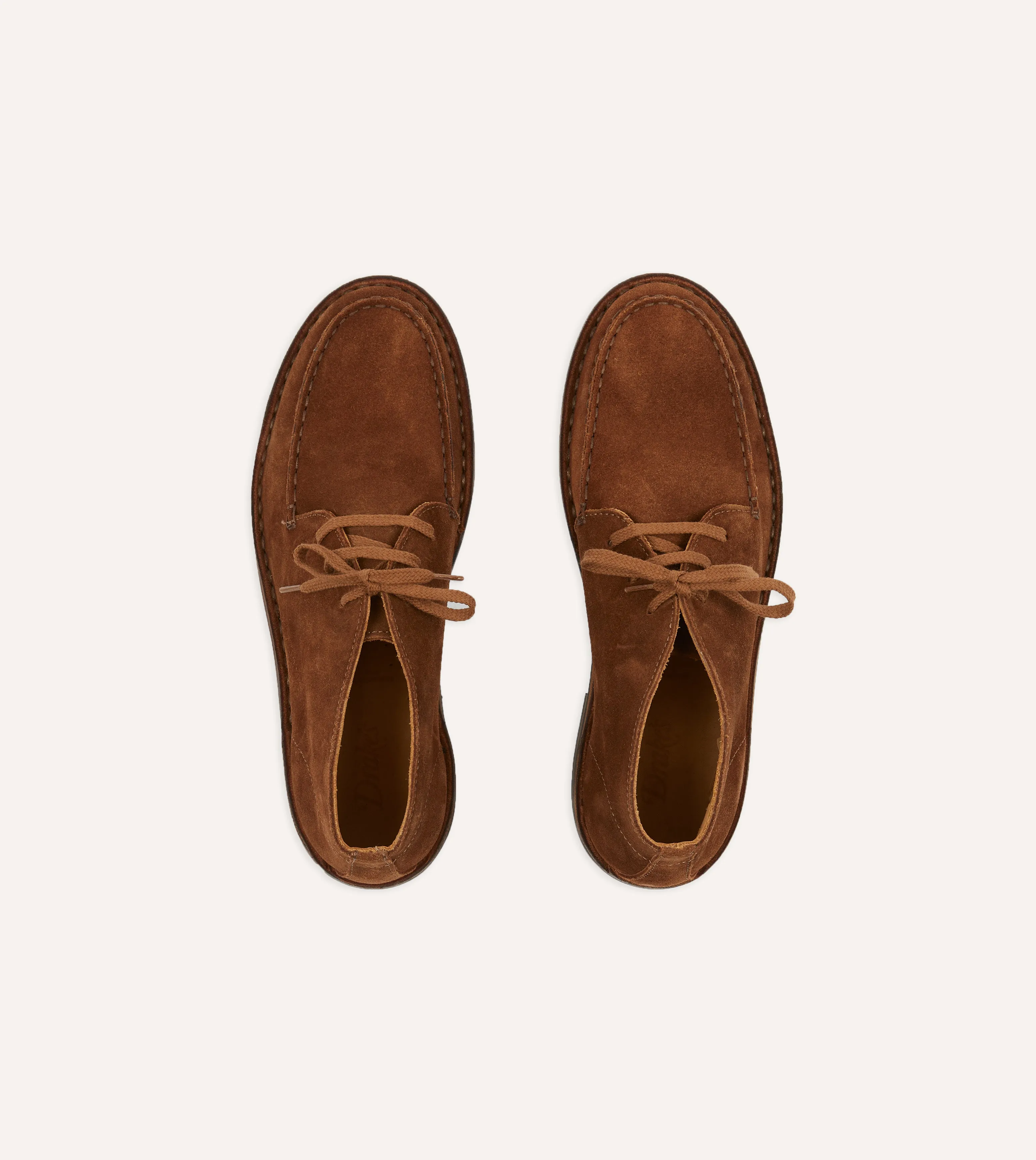 Formal Conference Crosby Moc-Toe Chukka Boot Light Brown Roughout Suede with Rubber Sole