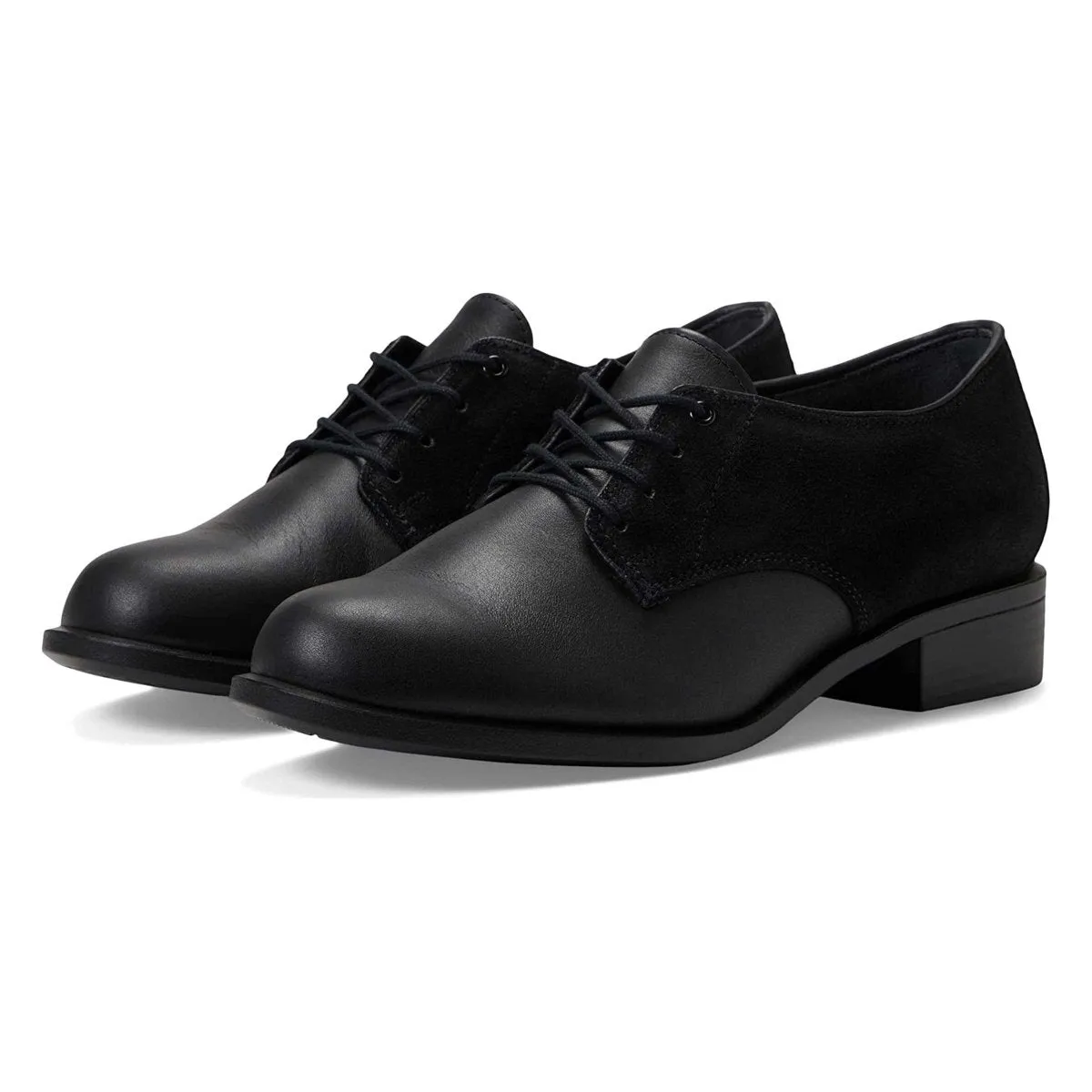 S A S Women's Annex Black Caviar Suede Lace Up Patent Shine