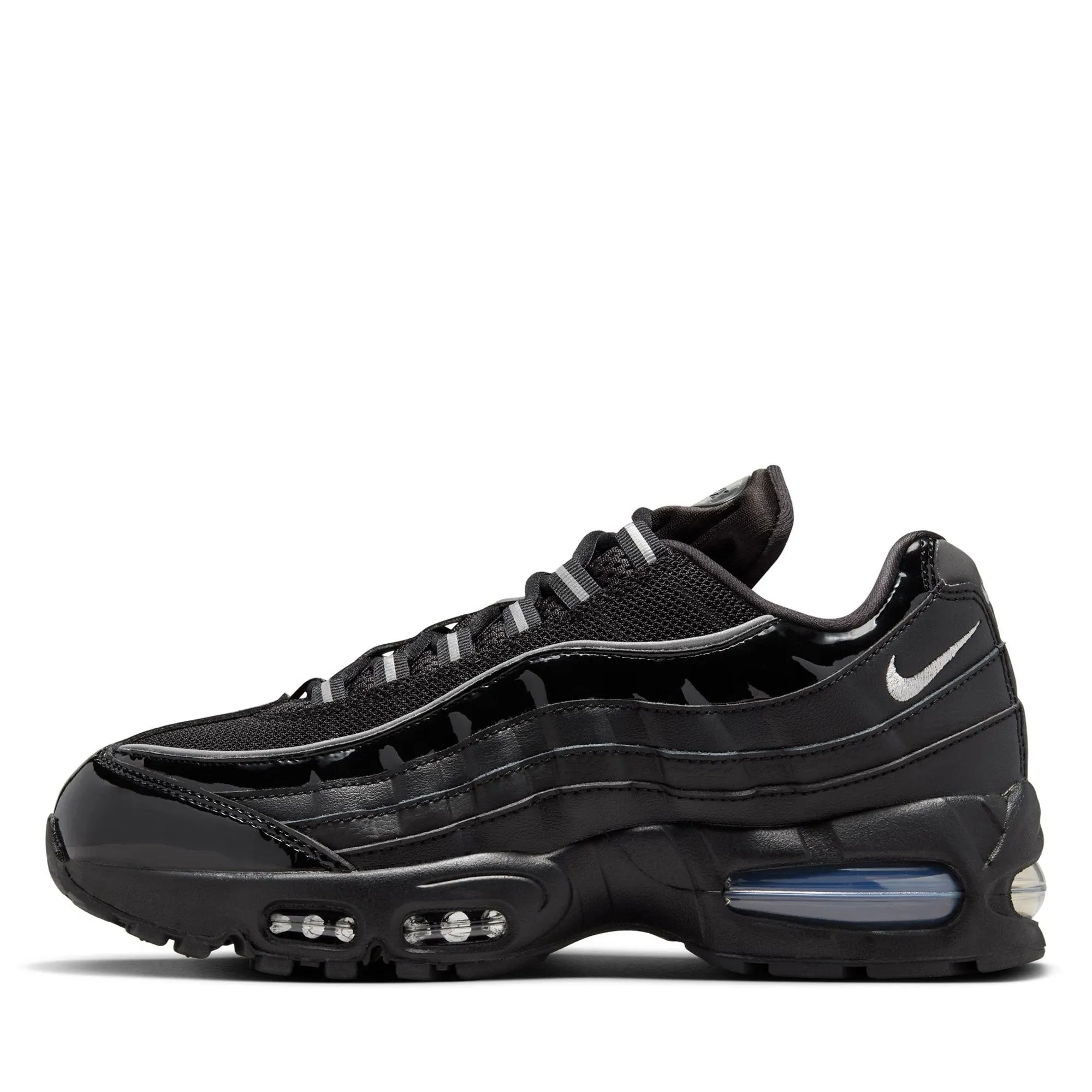 Women's Nike Air Max 95 - Black/Metallic Silver Quick lace Durable Outsoles