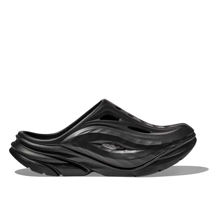 Womens Hoka Ora Recovery Mule in Black/Black boho vibe