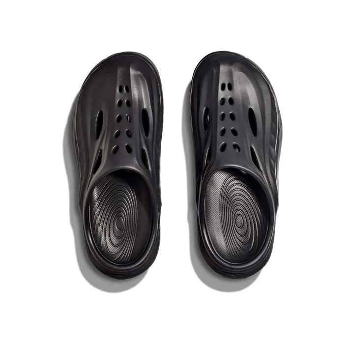 Womens Hoka Ora Recovery Mule in Black/Black Family Meet