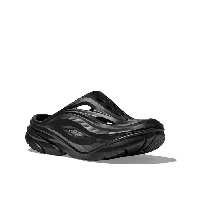 Womens Hoka Ora Recovery Mule in Black/Black Comfy Outsole Step Control