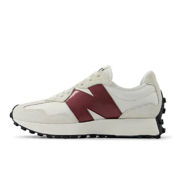Harbor Walk Womens New Balance 327 in Sea Salt/Monarch Burgundy