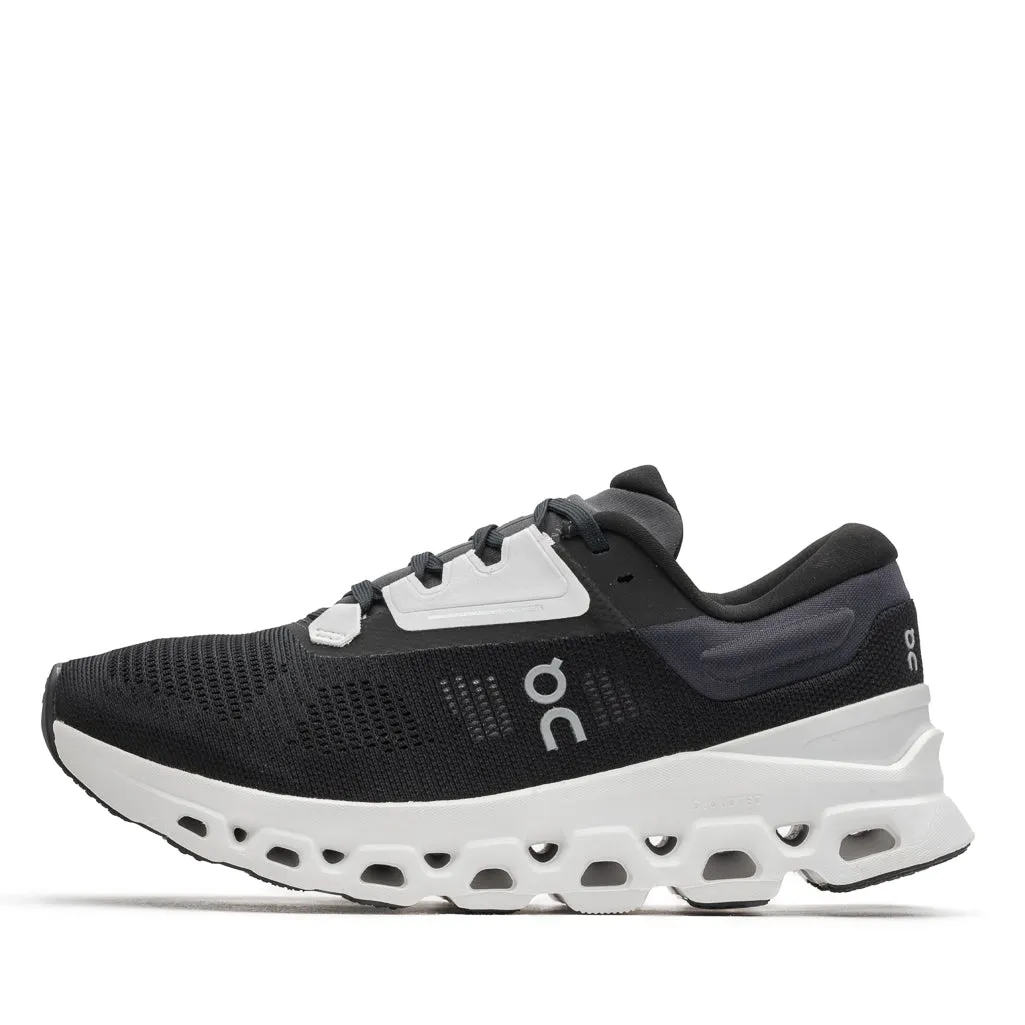 Women's On Cloudstratus 3 - Black/Frost Cushioned traction