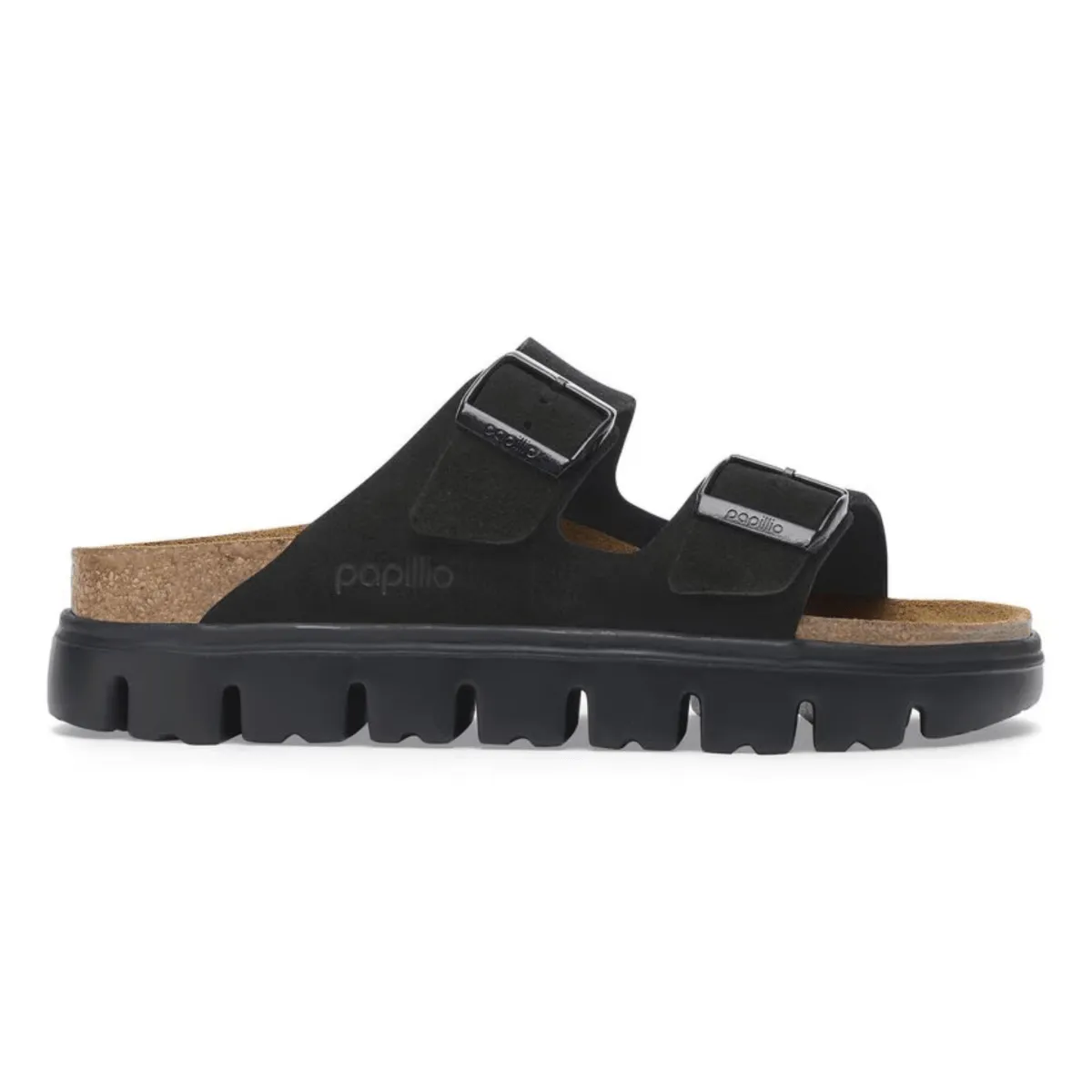 Midday Step Birkenstock Women's Arizona Chunky Black/Black Suede