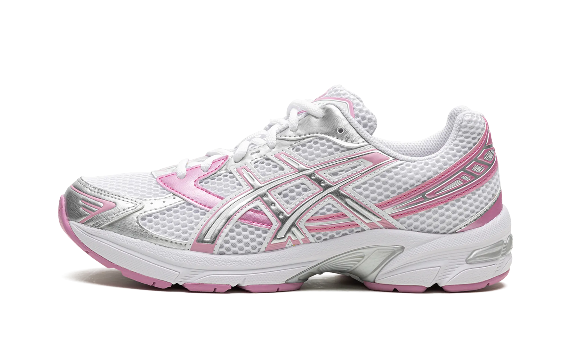 Gel-1130 WMNS "White Silver Pink" race - day - shoes left - foot shoe