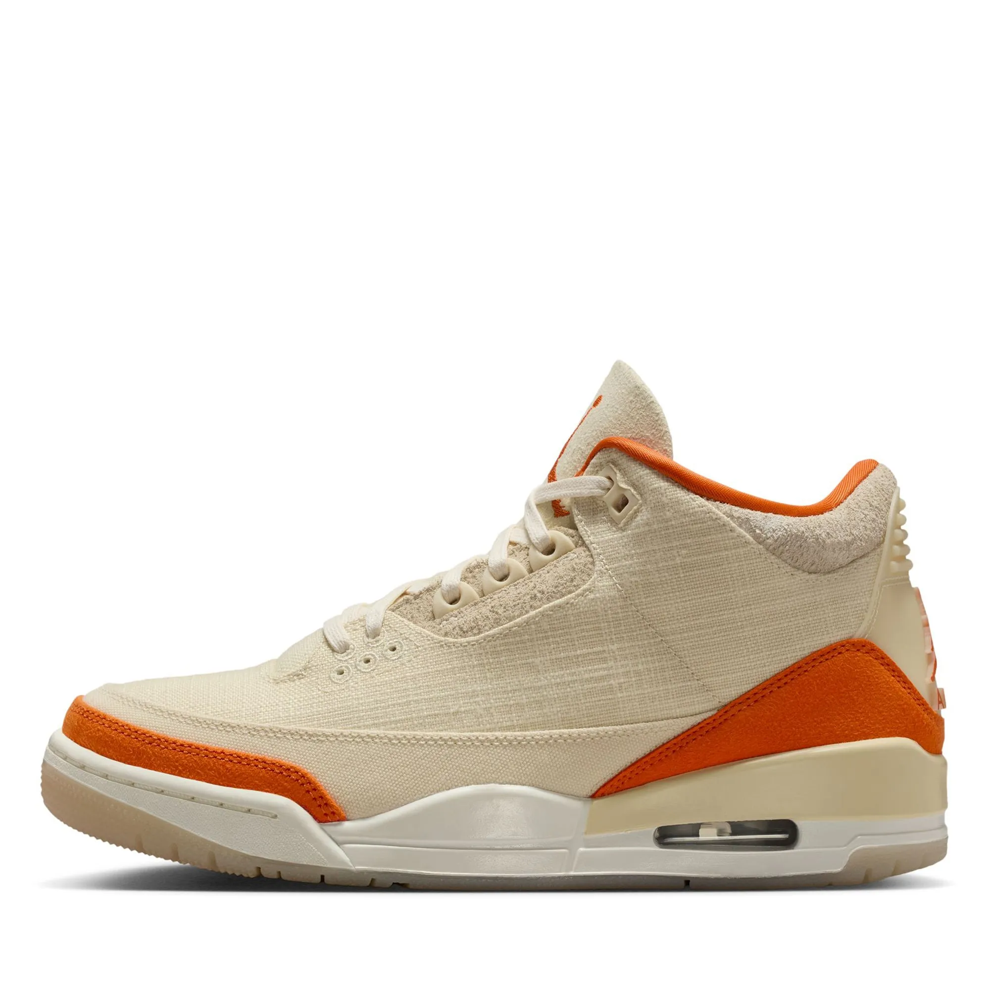 Women's Air Jordan 3 Retro - Fossil/Starfish Retro Styling Snug Heel Lock Fit
