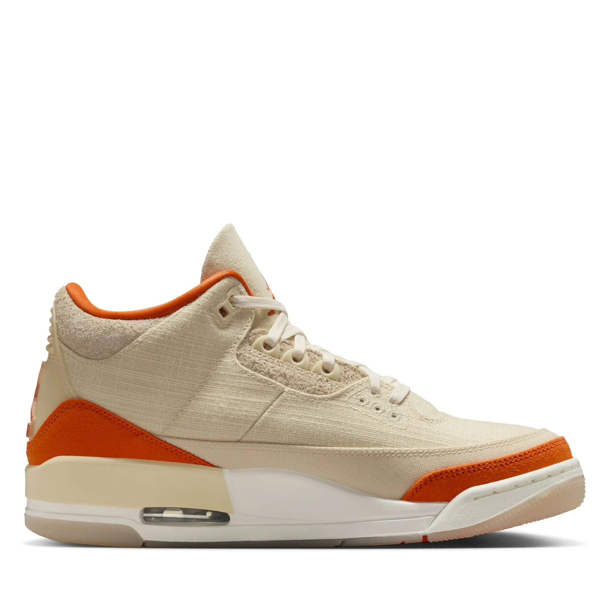 Women's Air Jordan 3 Retro - Fossil/Starfish Perforated Tongue Design