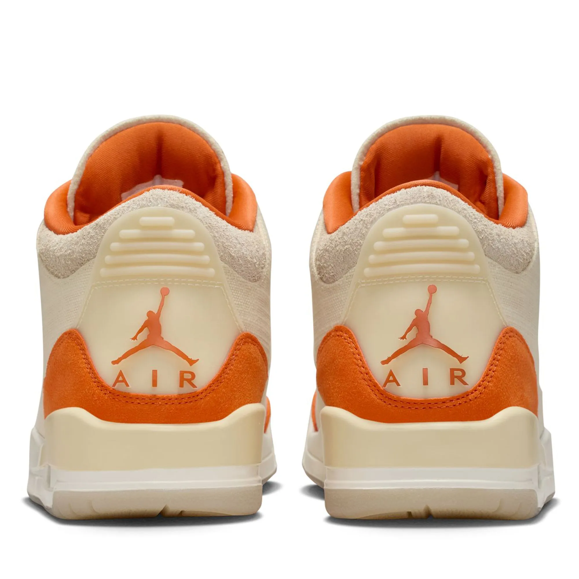 Women's Air Jordan 3 Retro - Fossil/Starfish Lace Up Gym Casual