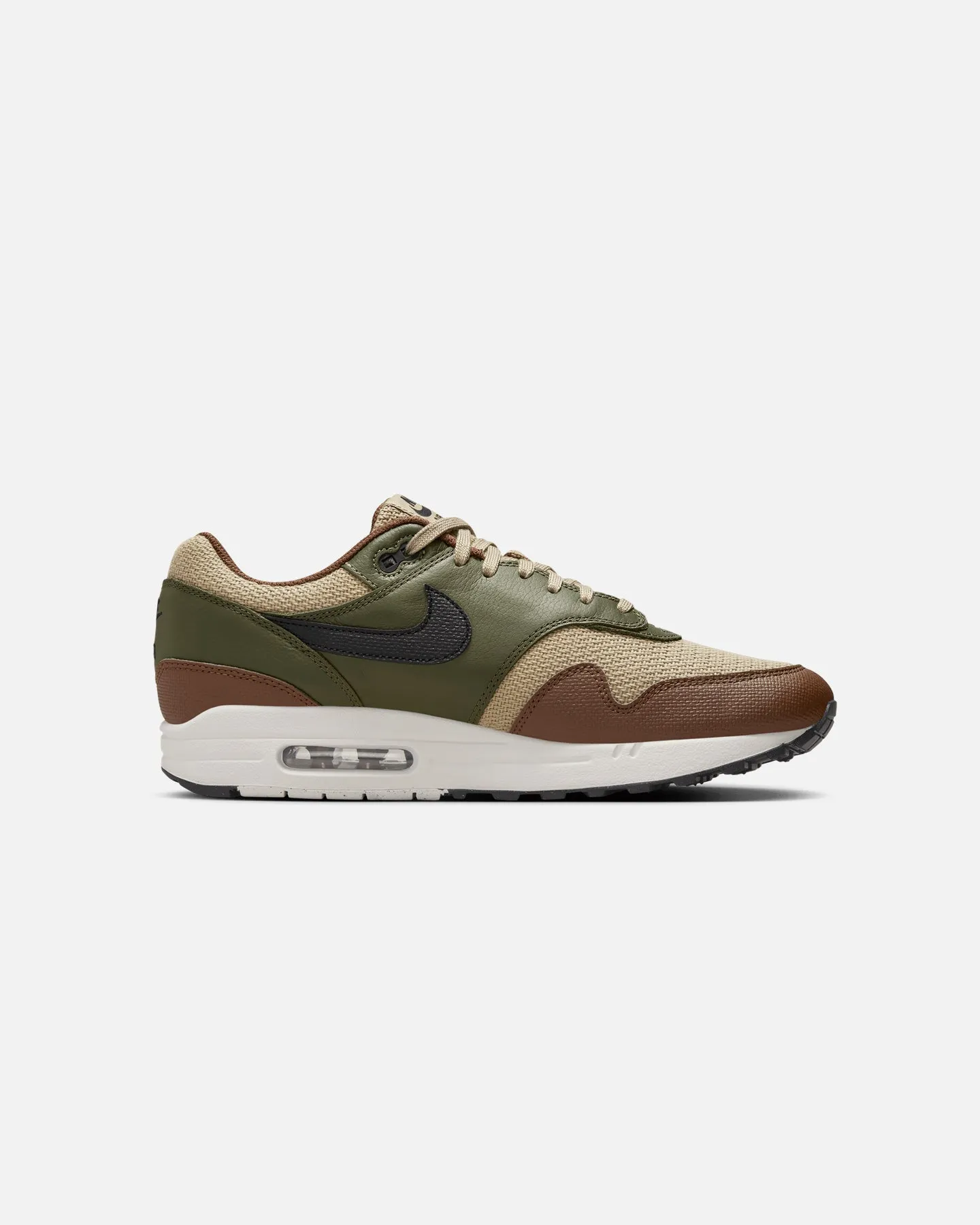 Nike Air Max 1 Essential Premium Neutral Olive/Black Fiber Mix Cotton Touch