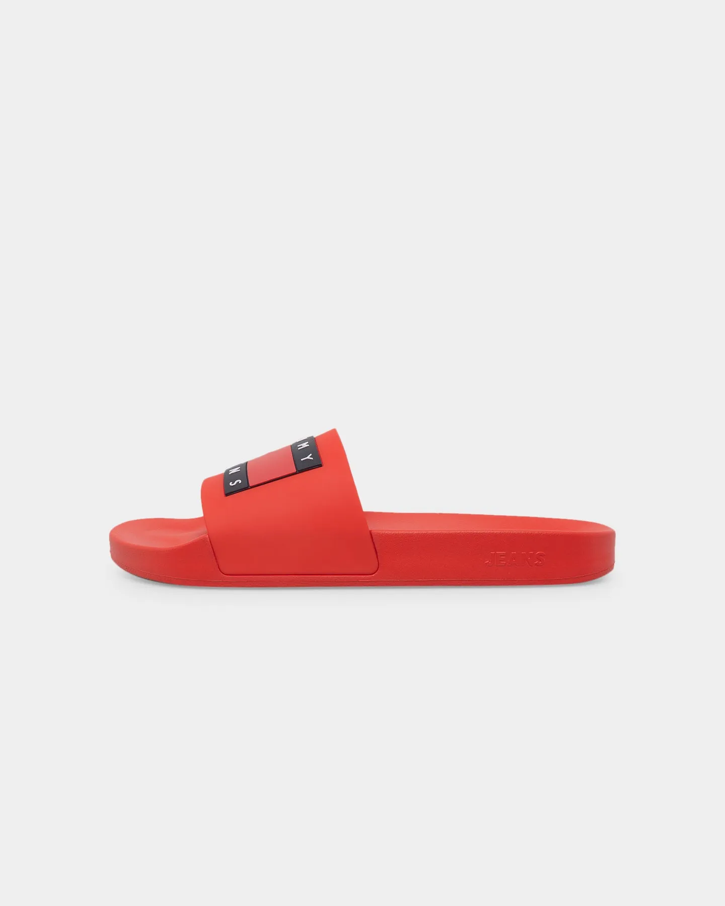 Tommy Jeans Essential Contoured Pool Slides Deep Crimson Ankle wrap